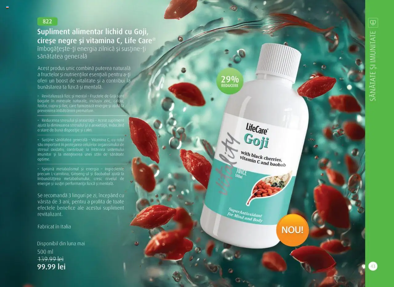Life Care catalog - Aprilie/Octombrie – valabil de la 01.04.2025 | Pagină: 45 | Produse: Linguri, Body, Cireșe