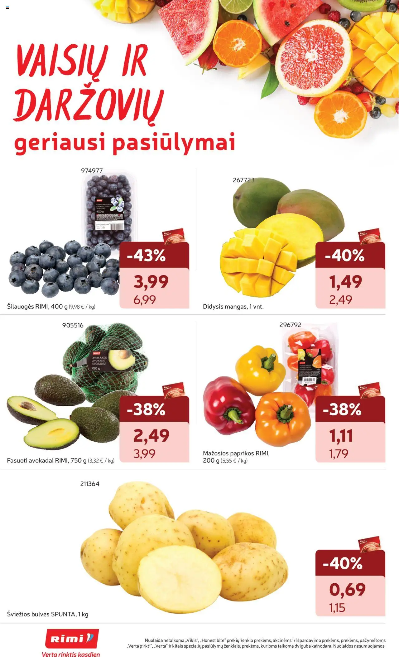 Rimi leidinys│galioja nuo 17.06.2025 | Puslapis: 8 | Prekių: Avokadai, Bulvės, Šilauogės