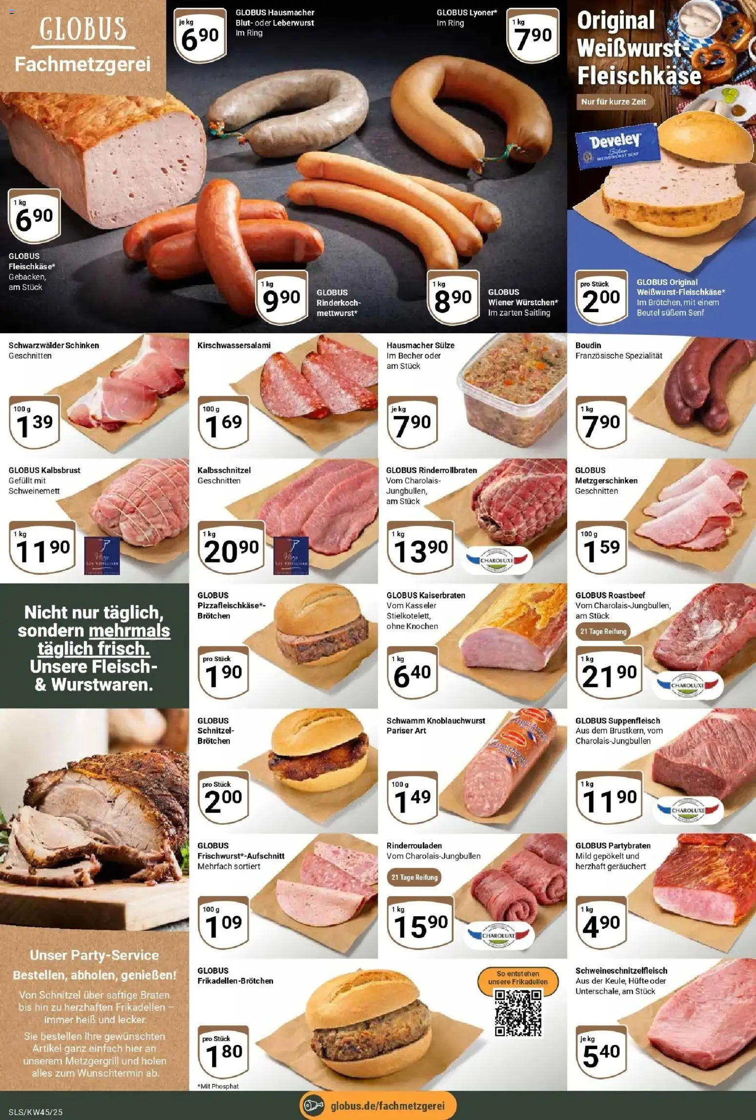 Globus prospekt Saarlouis	 – gültig ab 02.11.2025 | Seite: 8 | Produkte: Rinderrouladen, Schnitzel, Roastbeef, Schinken