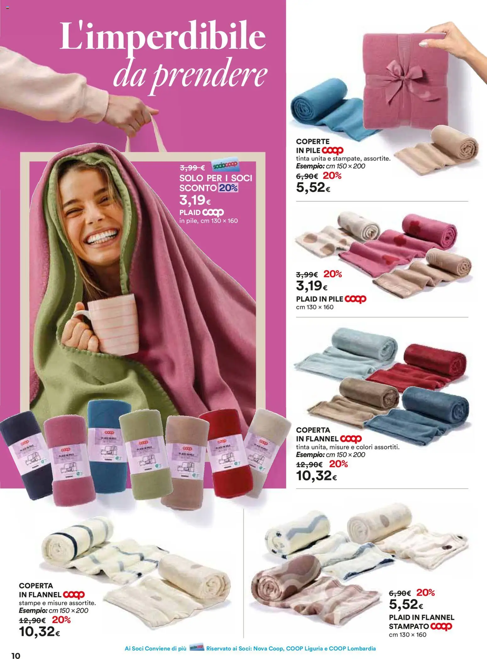 Volantino Ipercoop del 27.12.2025 | Pagina: 10 | Prodotti: Pile, Plaid, Coperta