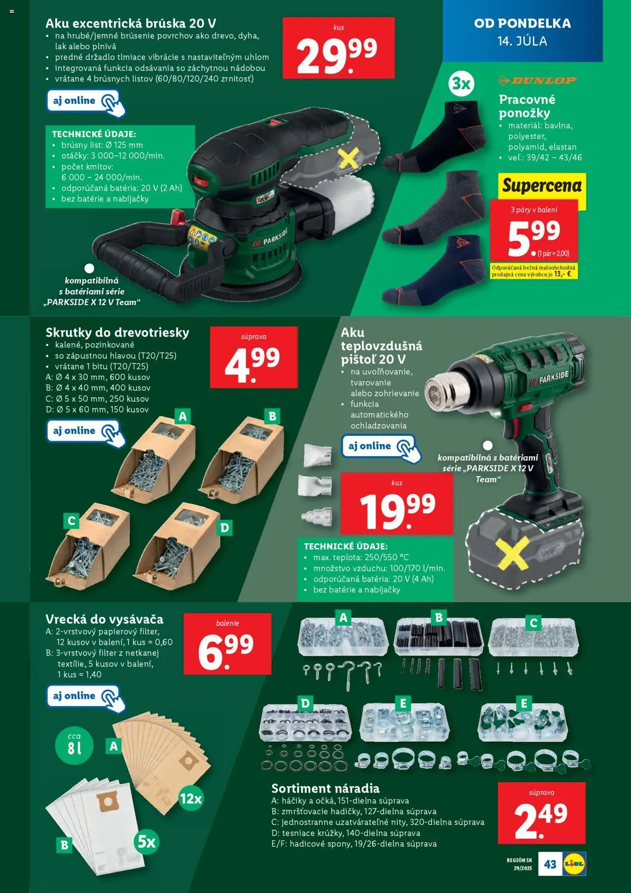 Lidl leták │ platný od 14.07.2025 | Strana: 47 | Produkty: Aku, Parkside, Batéria