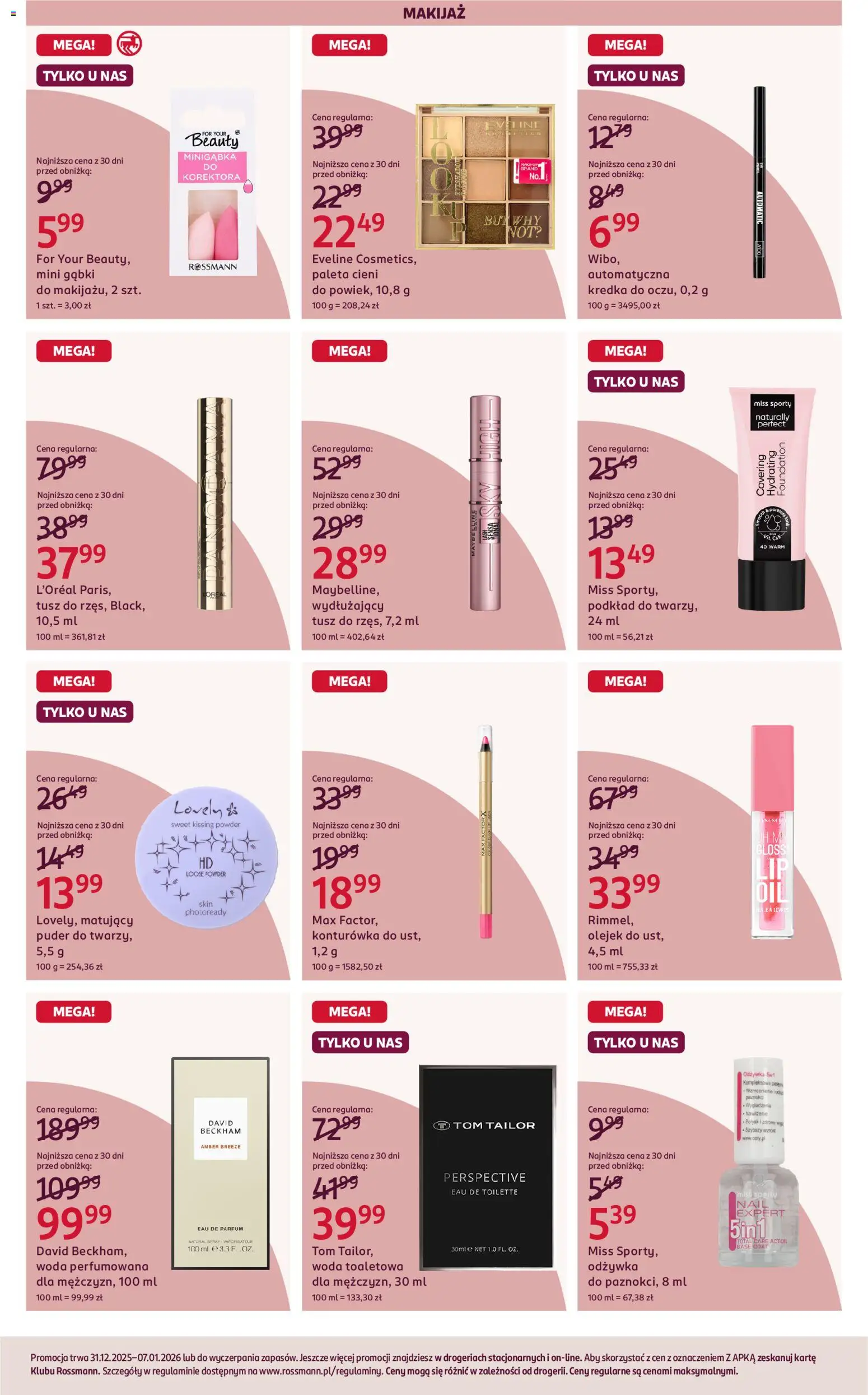 Rossmann Gazetka od 31.12.2025 | Strona: 5 | Produkty: Woda toaletowa, Makijaż, Odżywka, Konturówka