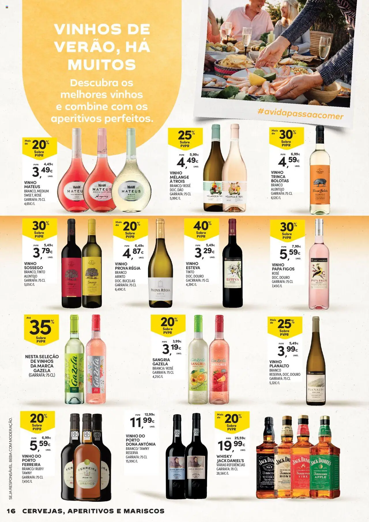 Continente - Açores: Cervejas, Aperitivos e Mariscos │ válido de 08.07.2025 | Página: 16 | Produtos: Whisky, Vinho