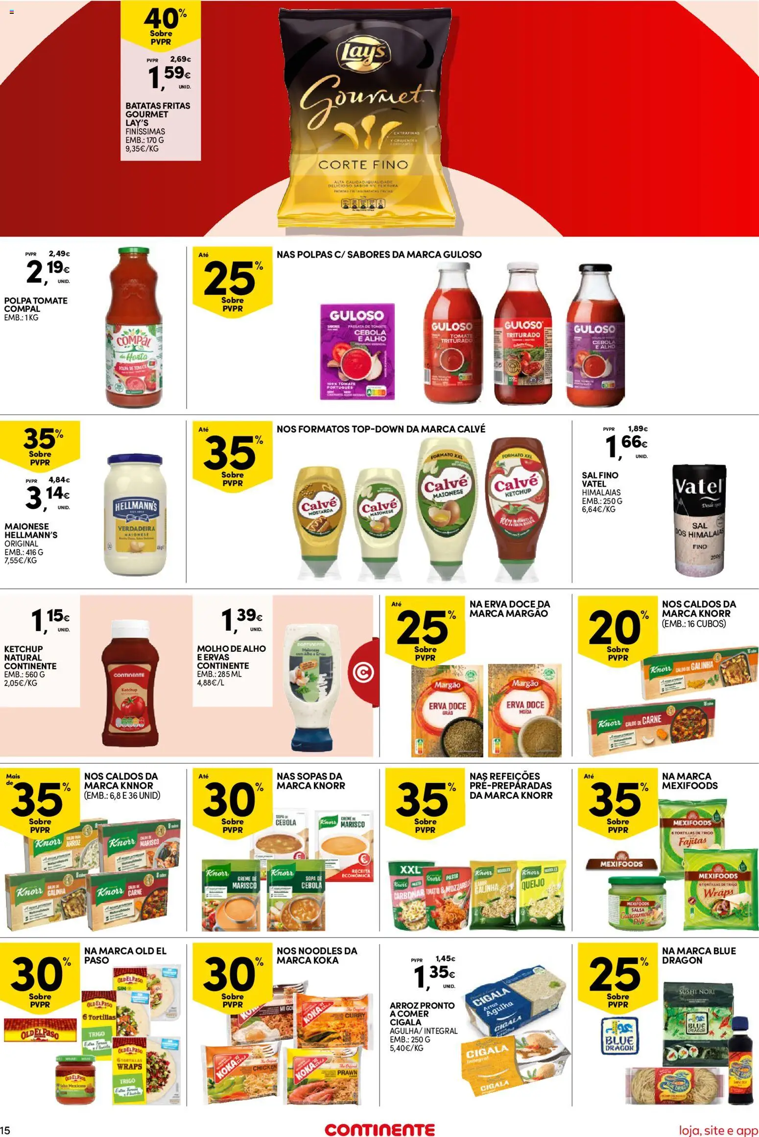 Continente Semanal Continente Bom Dia │ válido de 04.11.2025 | Página: 15 | Produtos: Knorr, Sal, Maionese, Batatas fritas