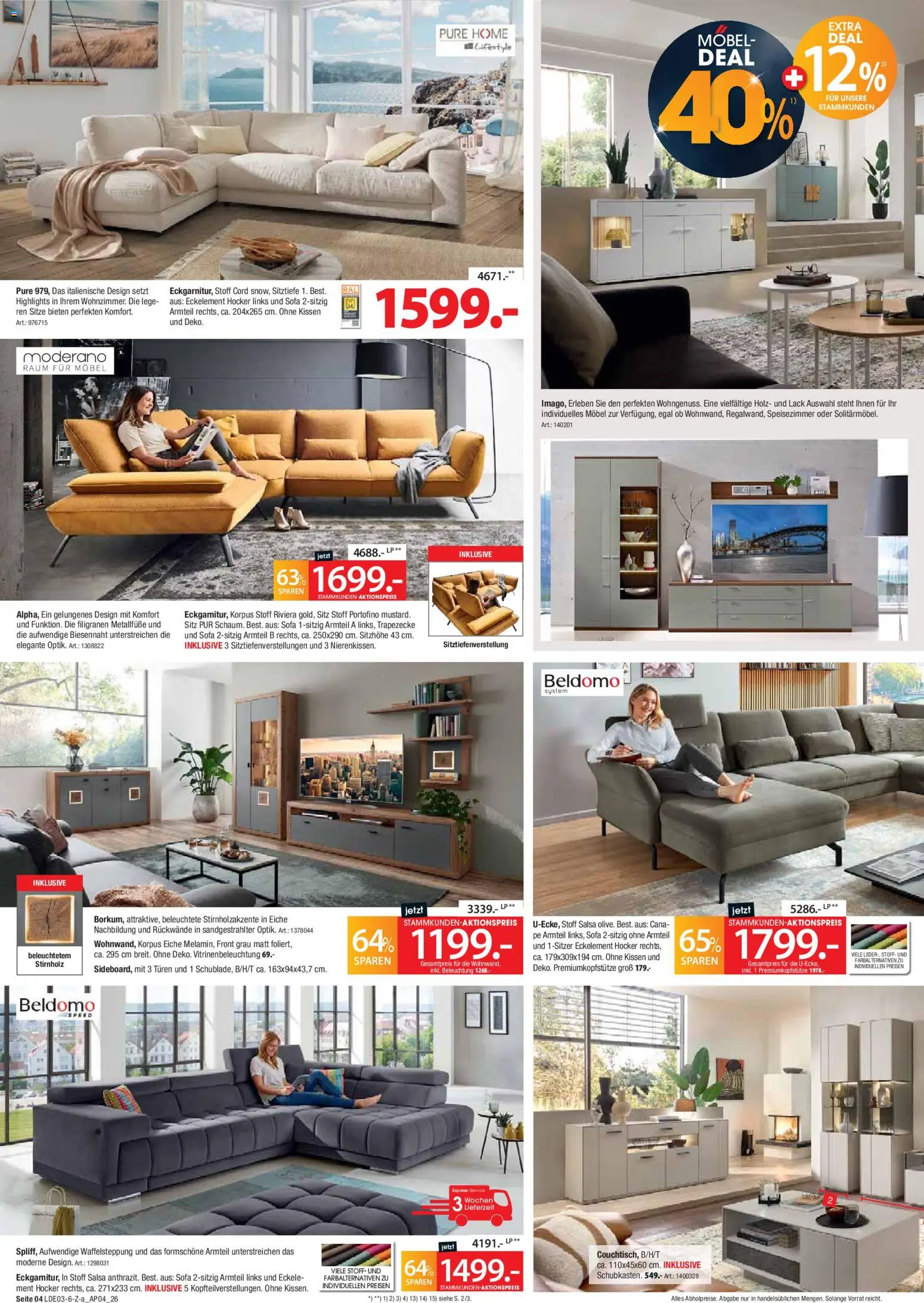 Zurbrüggen Best Deals – gültig ab 28.03.2026 | Seite: 4 | Produkte: Hocker, Kissen, Sofa