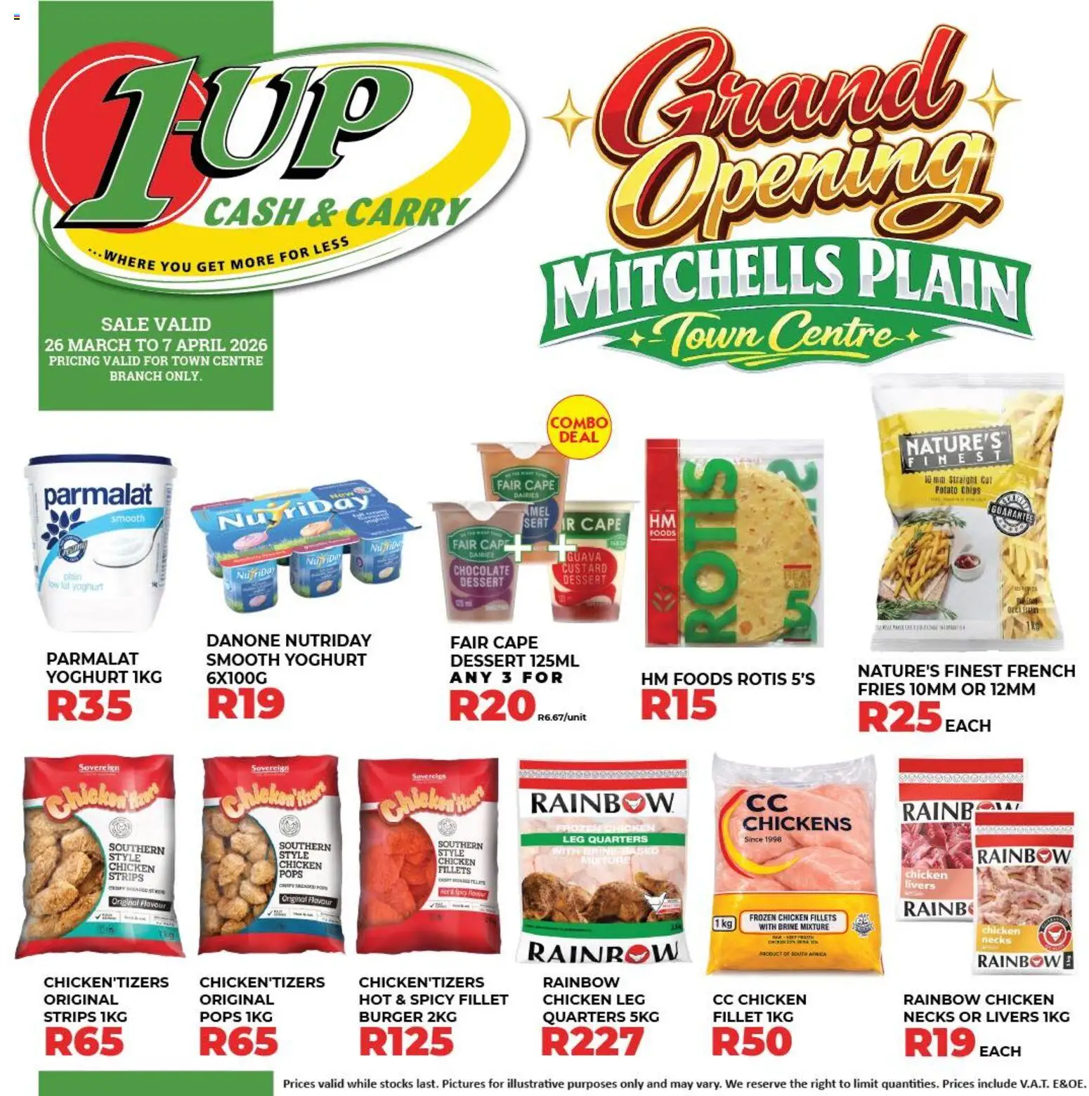 New 1UP Cash & Carry catalogue – valid from 26.03.2026 | Page: 8 | Products: Cap, Yoghurt, Chicken, Chips