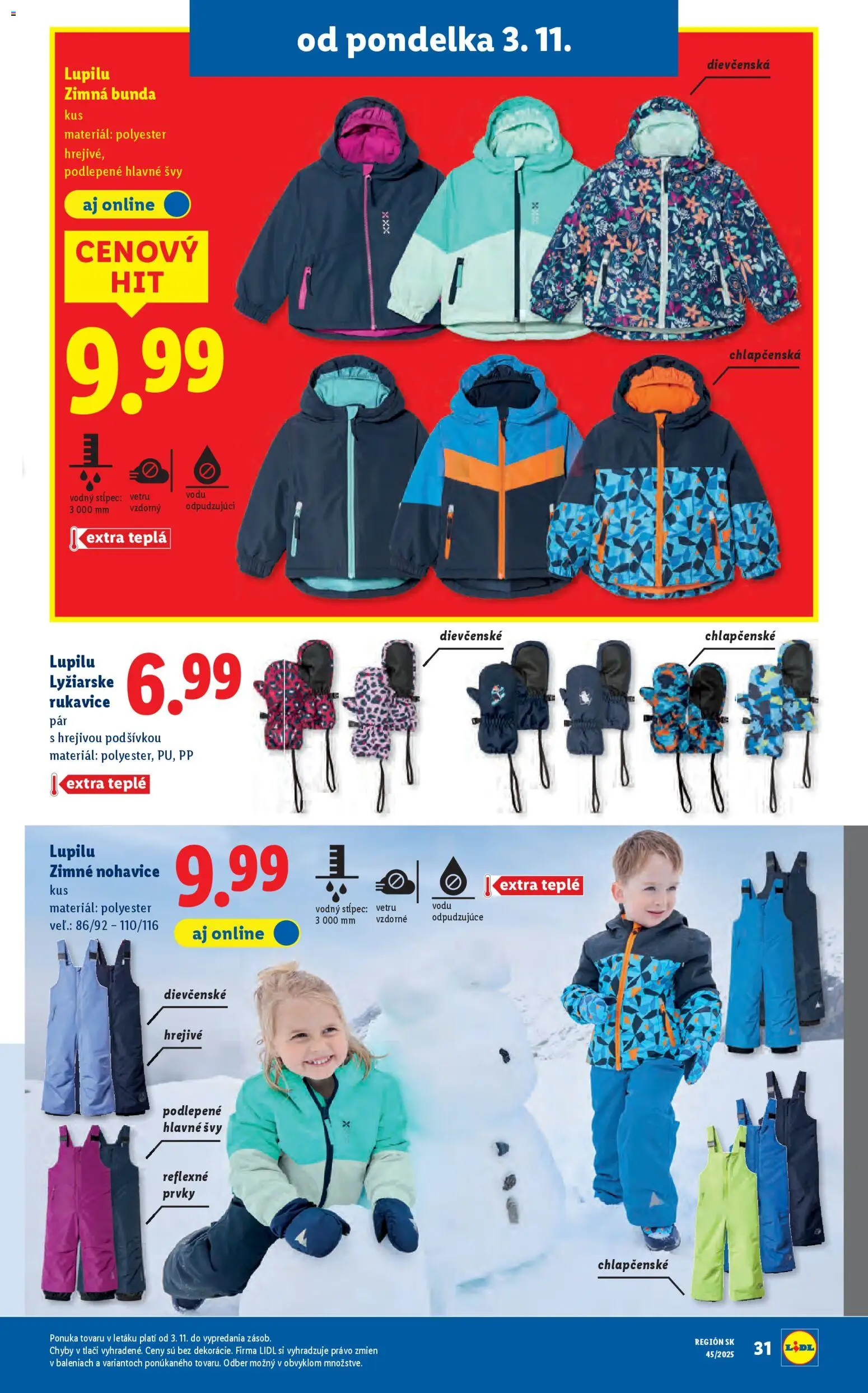 Nové Lidl akcie – leták je platný od 06.11.2025 | Strana: 81 | Produkty: Bunda, Nohavice, Rukavice