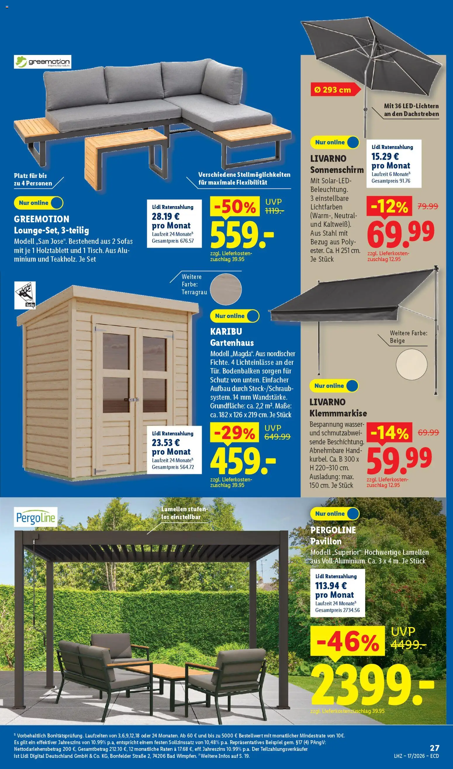 Lidl Prospekt – gültig ab 20.04.2026 | Seite: 17 | Produkte: Wasser, Sonnenschirm