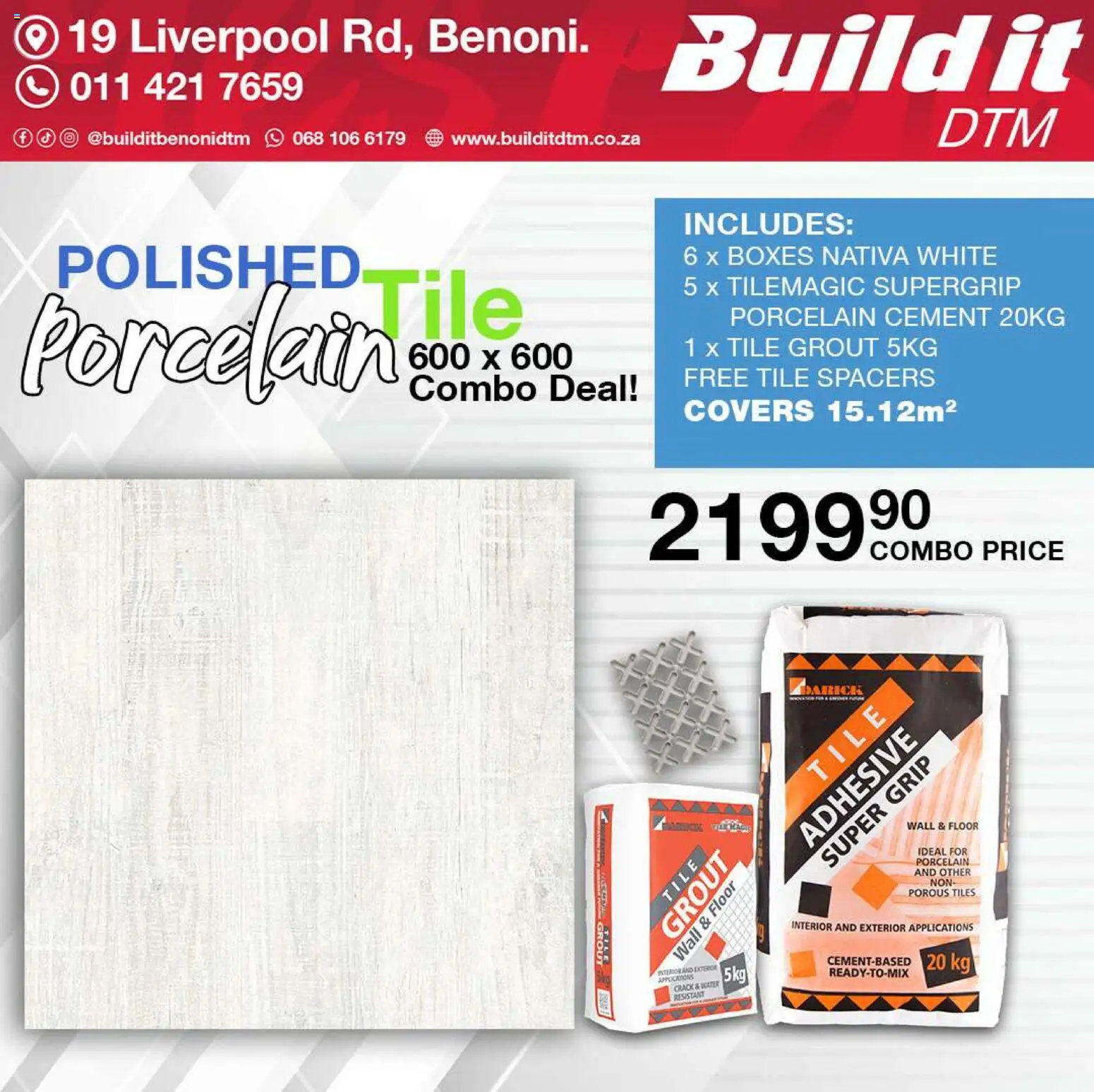 New Build It catalogue – valid from 19.03.2026 | Page: 3 | Products: Tile grout, Adhesive, Cement