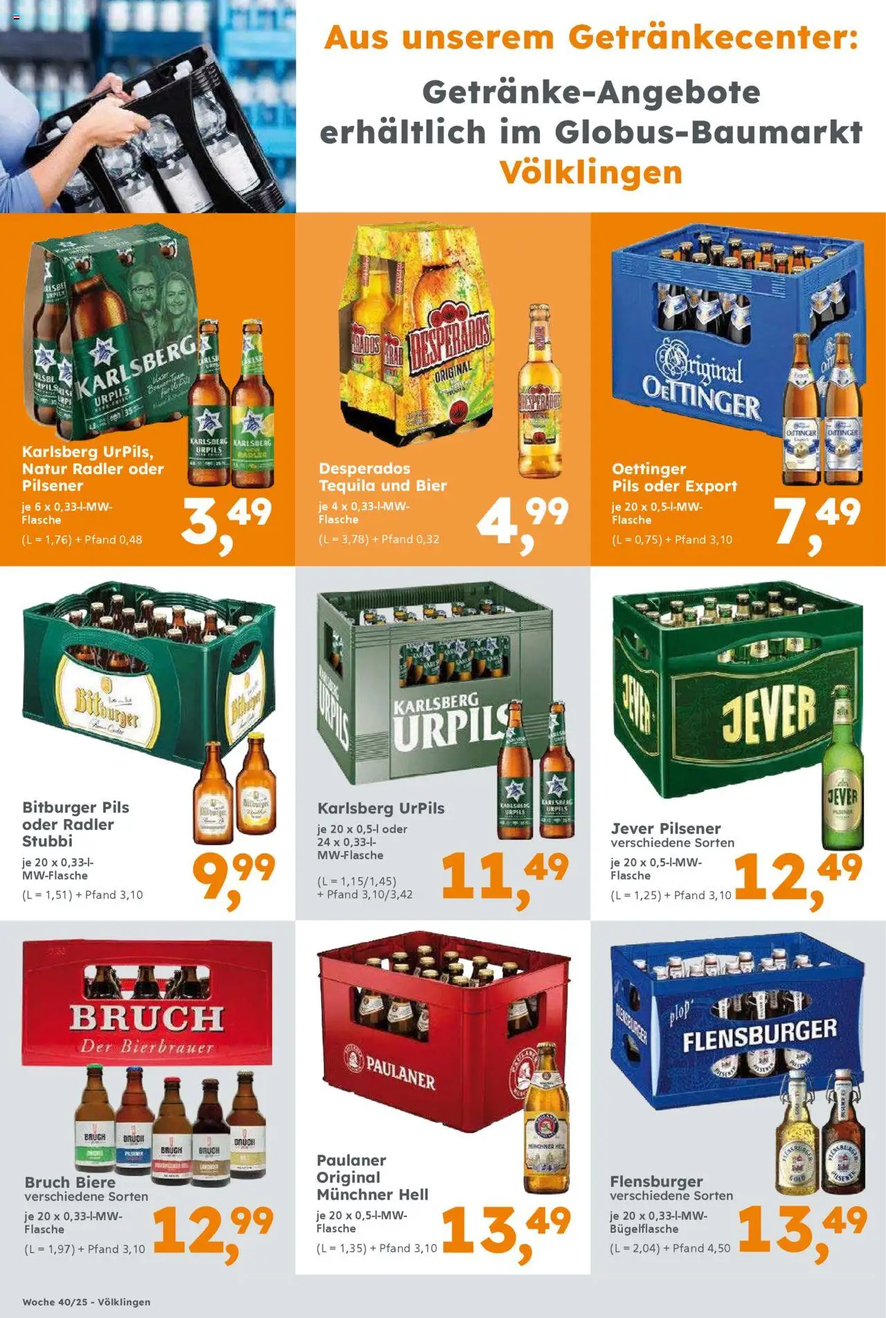 Globus Baumarkt - Saarland – gültig ab 29.09.2025 | Seite: 4 | Produkte: Bier, Oettinger, Radler, Jever