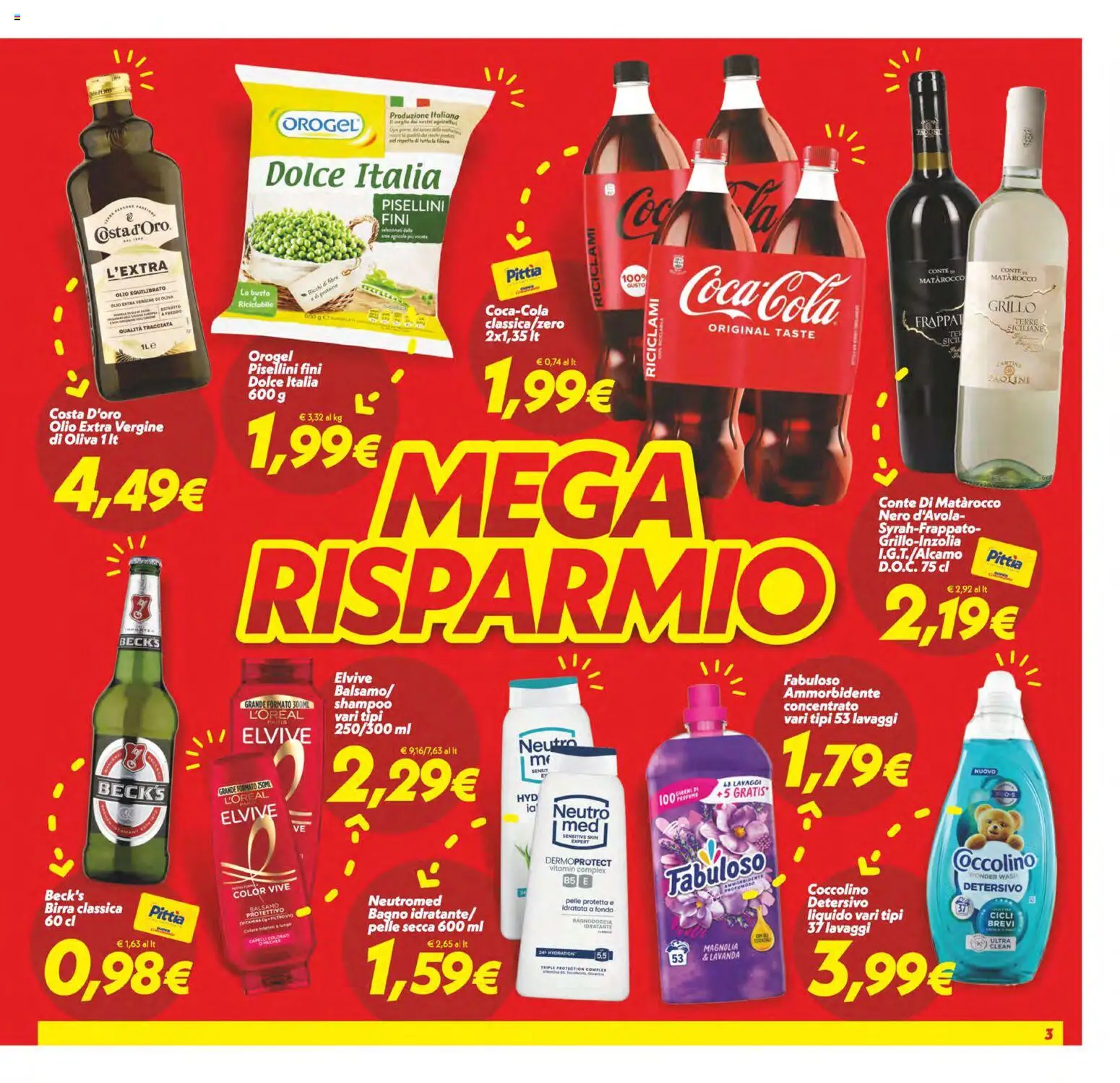 Volantino SuperConveniente del 05.12.2025 | Pagina: 3 | Prodotti: Shampoo, Balsamo, Ammorbidente, Olio extra vergine