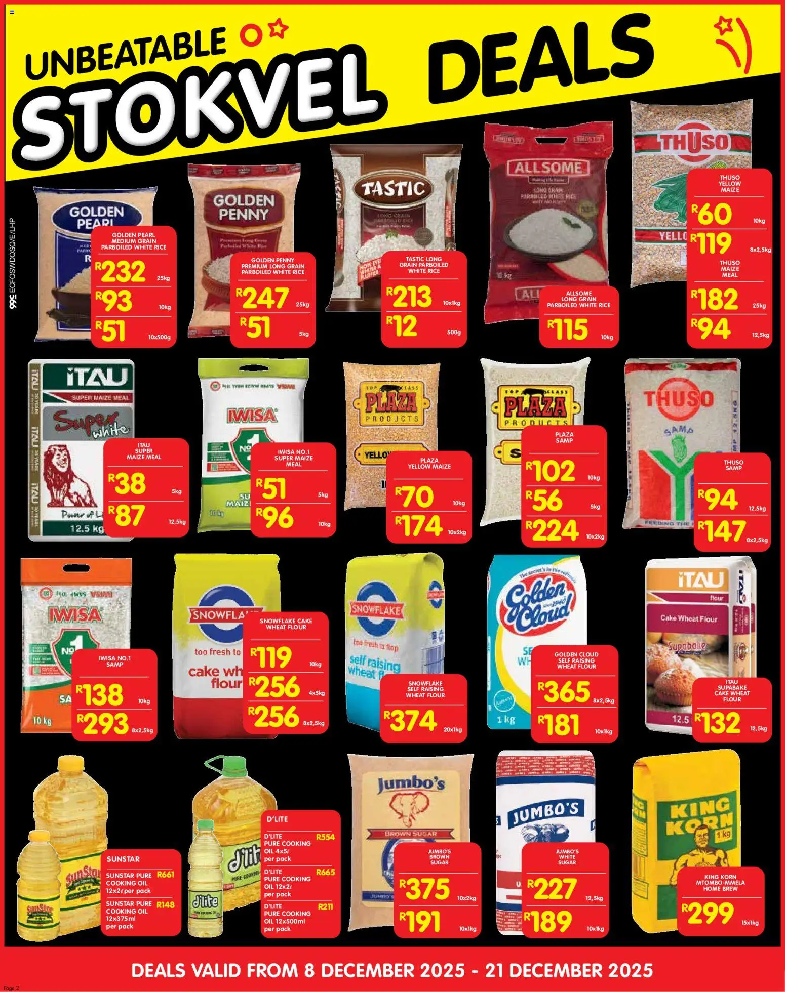 New Shoprite catalogue – valid from 08.12.2025 | Page: 6 | Products: Cake, Flour, Maize meal, Oil