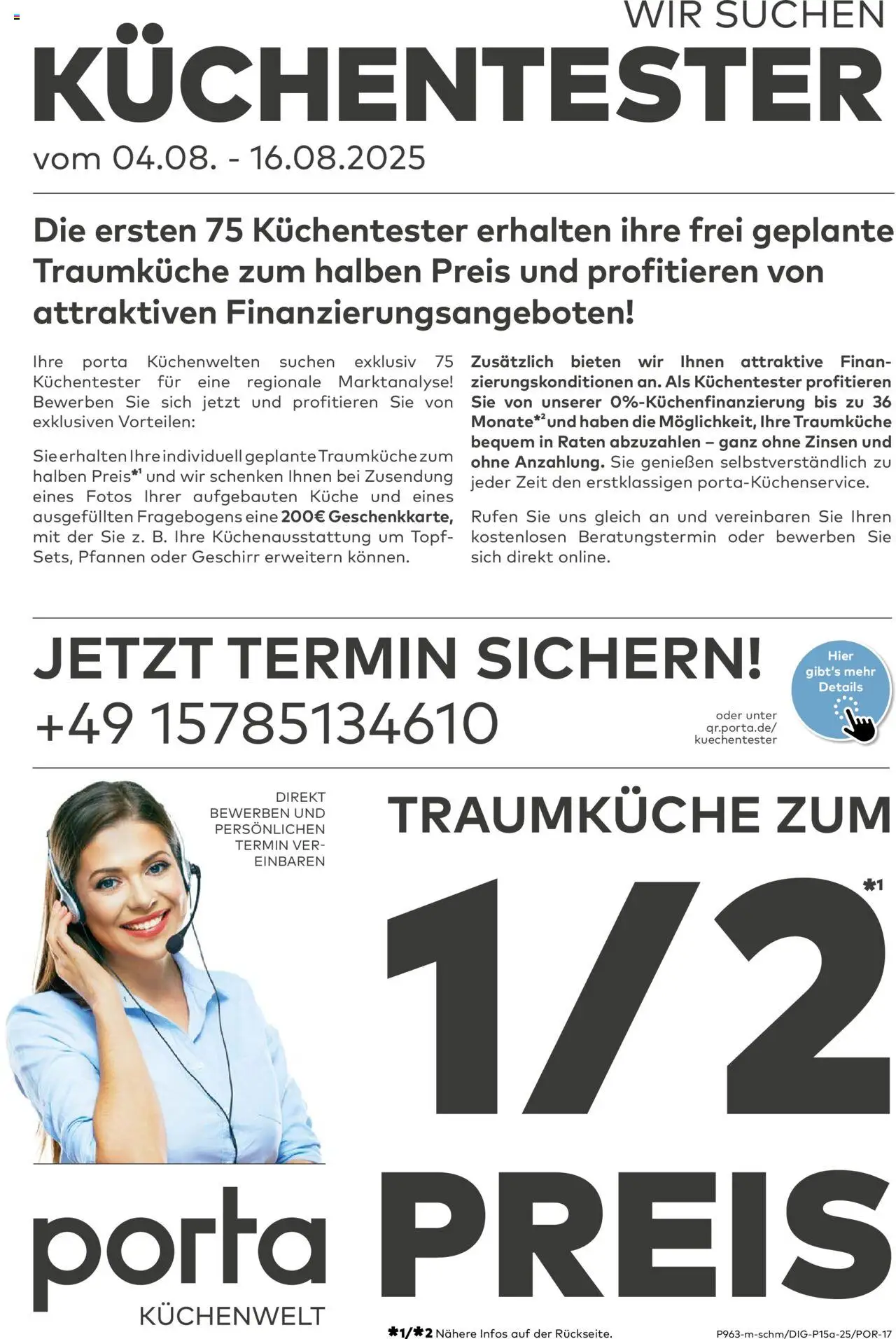 Porta! - Küchentester gesucht - gültig ab dem 04.08.2025 | Seite: 1 | Produkte: Küche