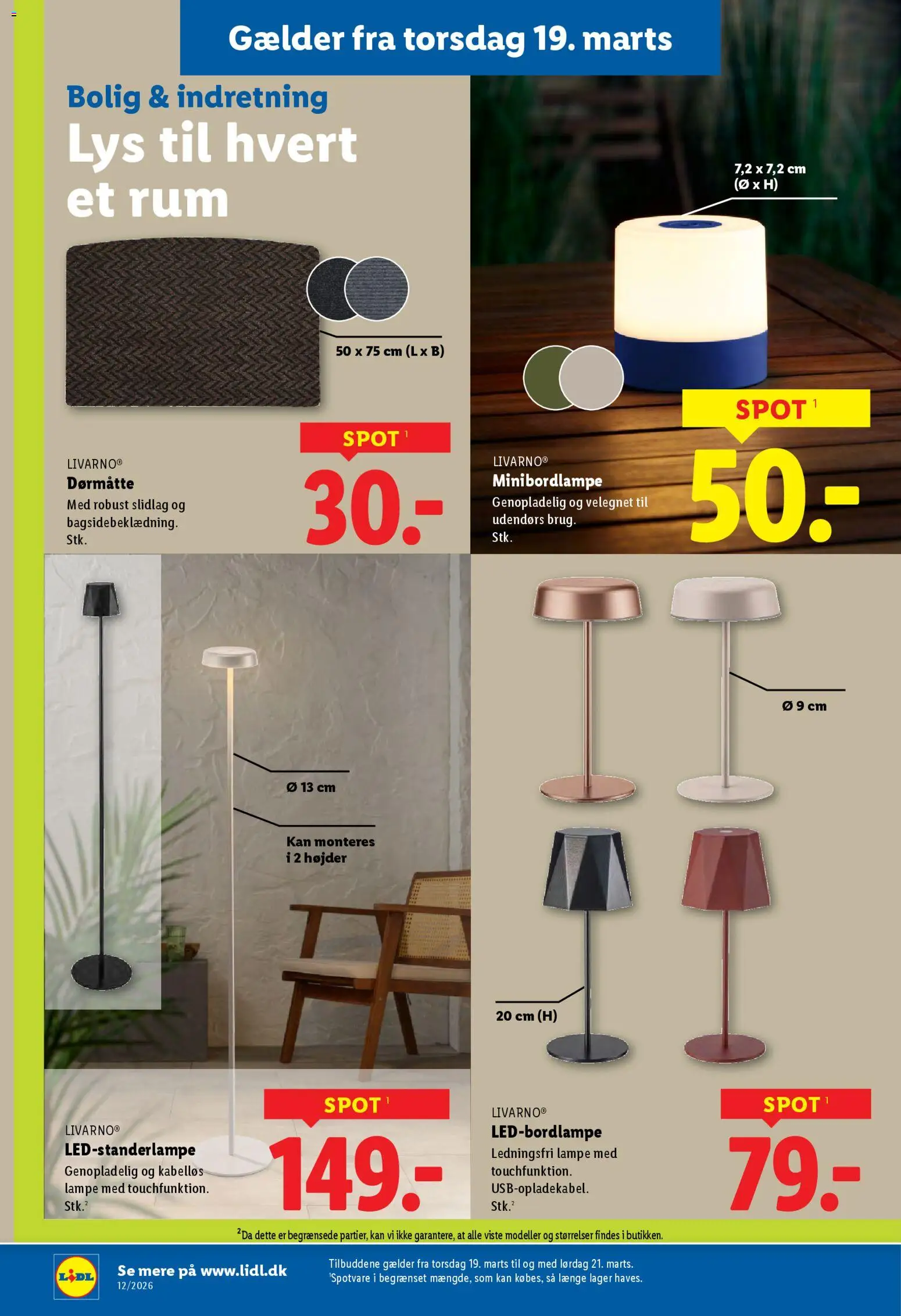 Lidl tilbudsavis – gyldig fra 15.03.2026 | Side: 11 | Produkter: Dørmåtte, Lampe, Søm