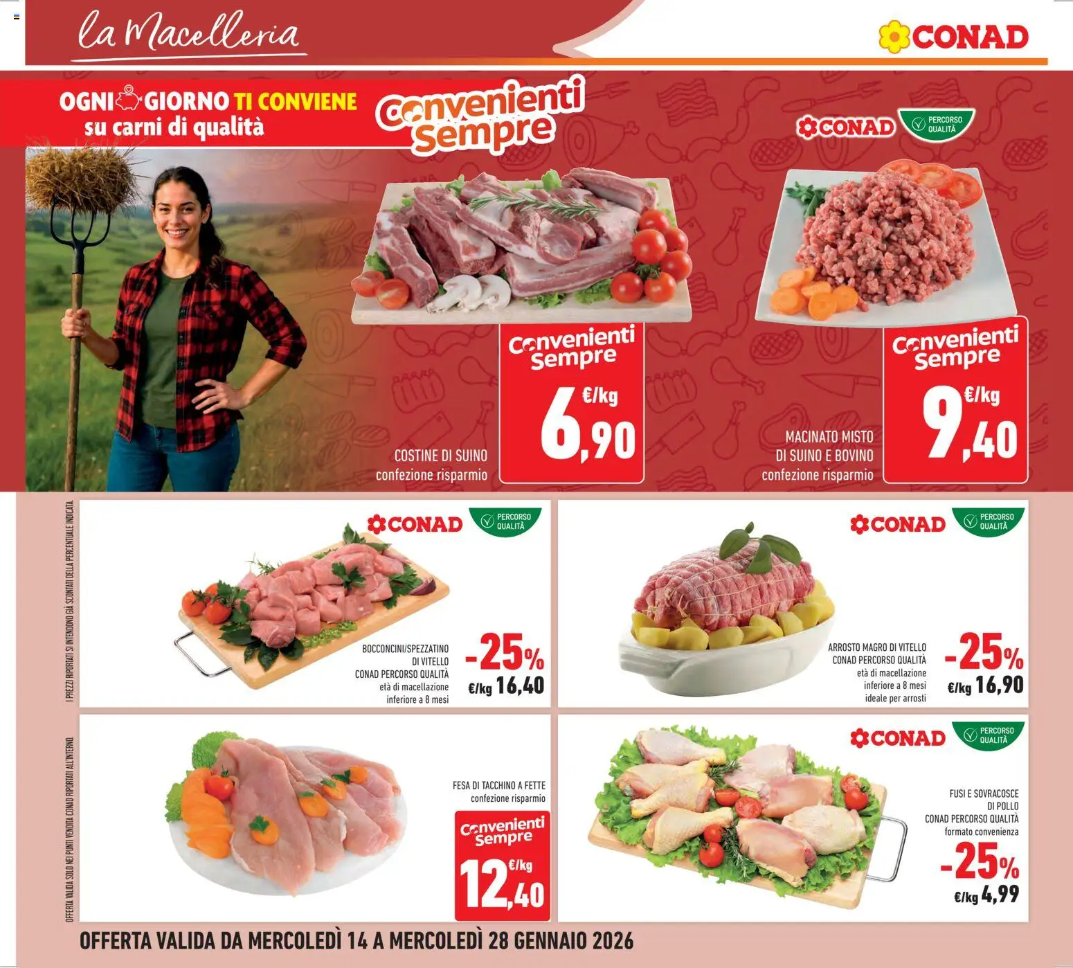 Volantino Conad del 14.01.2026 | Pagina: 22 | Prodotti: Arrosto, Pollo, Vitello, Macinato
