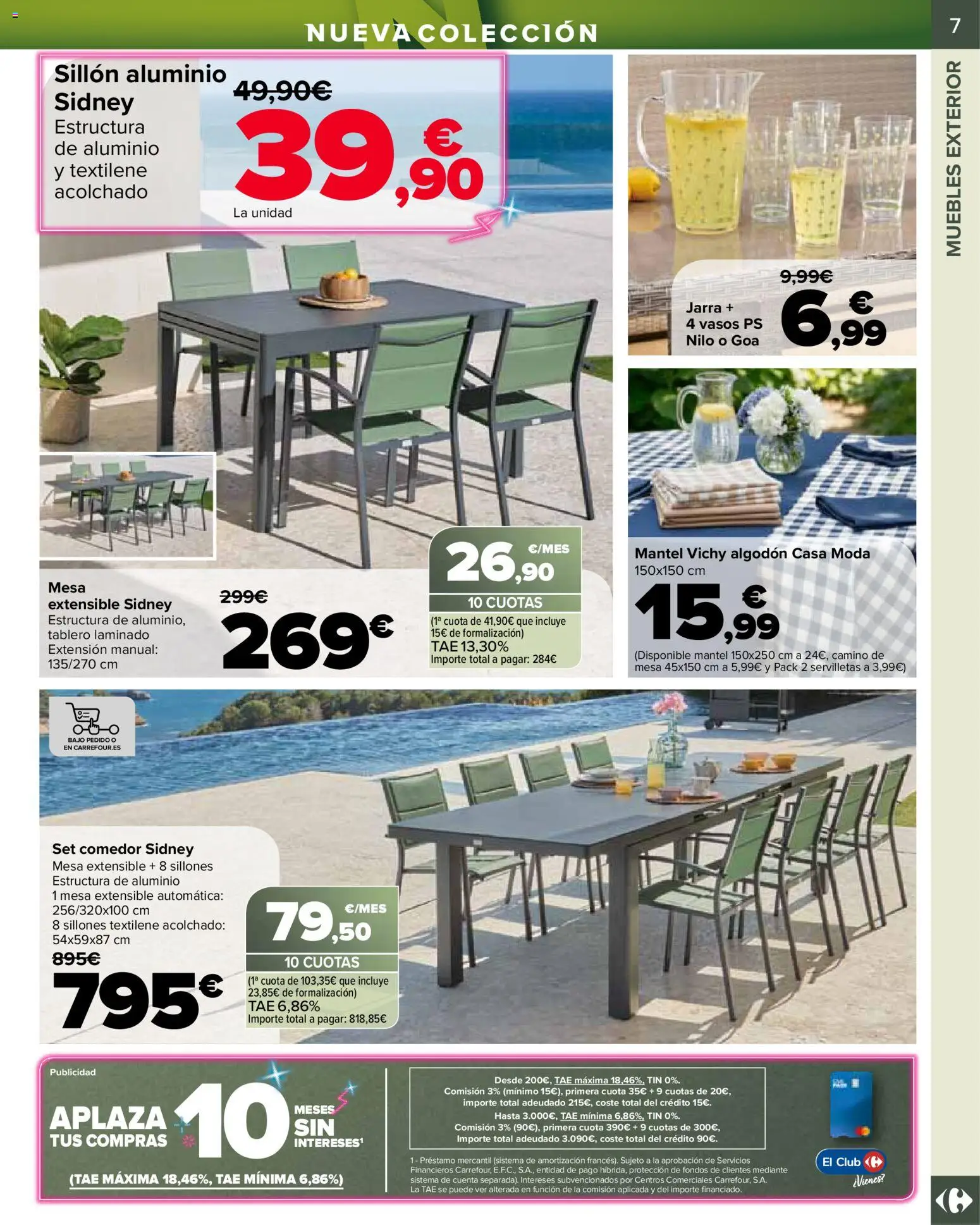 Carrefour Jardin │ válido desde el 13.03.2026 | Página: 7 | Productos: Mantel, Vasos, Muebles, Mesa