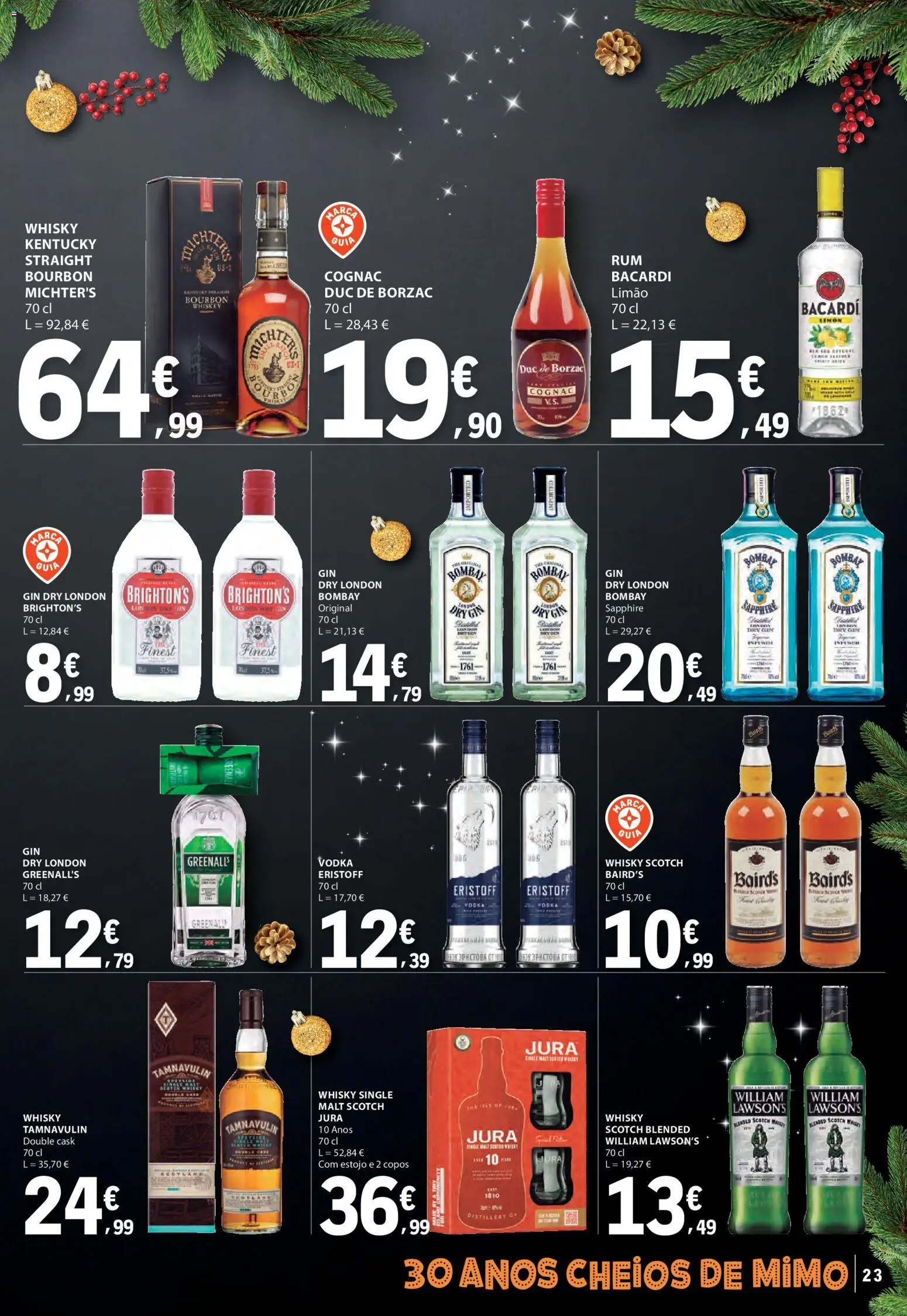 E.Leclerc folheto │ válido de 09.12.2025 | Página: 23 | Produtos: Copos, Whisky, Gin, Vodka