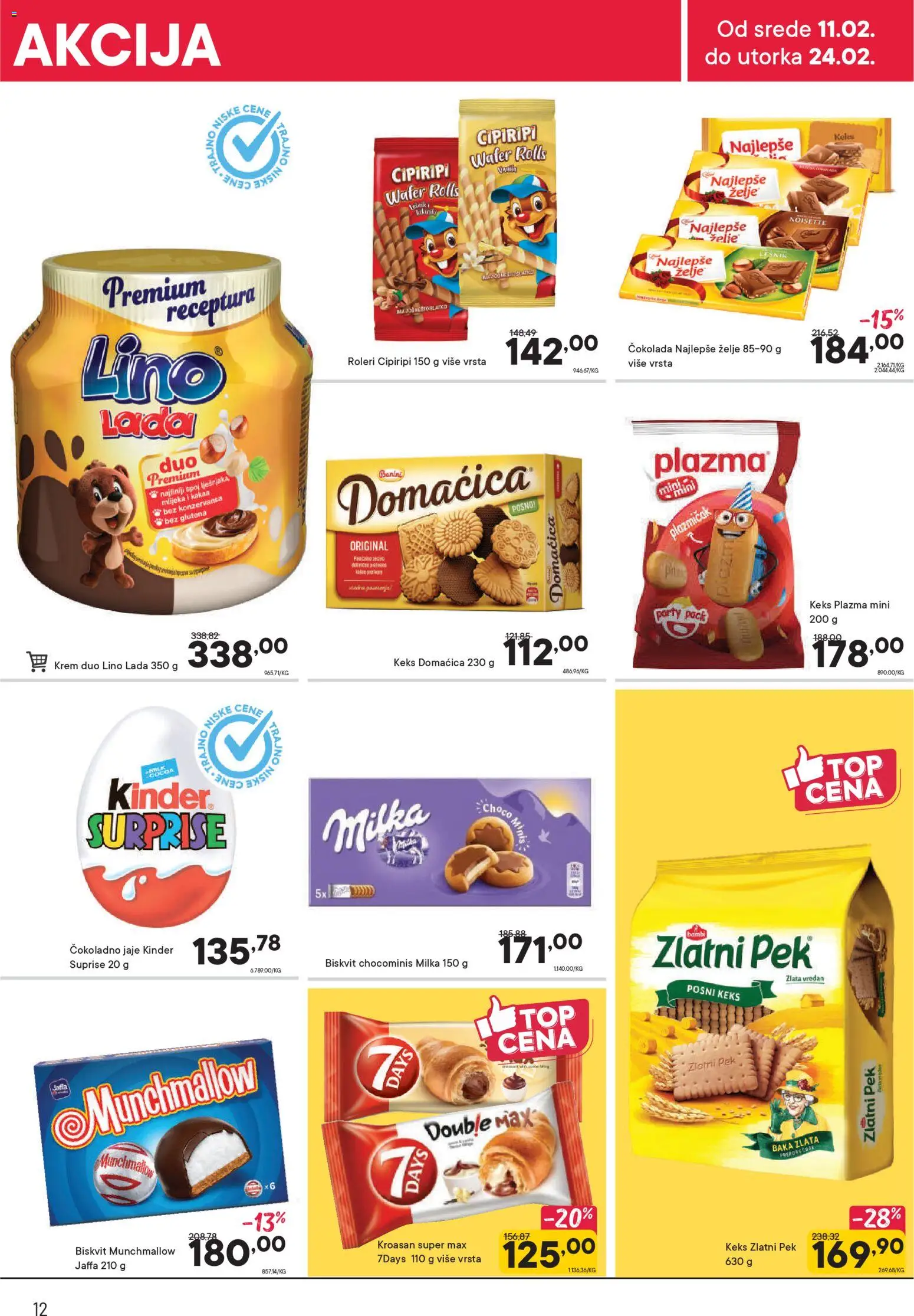 PerSu katalog - važi od 11.02.2026 | Strana: 12 | Proizvode: Munchmallow, Roleri, Domaćica, Lino lada