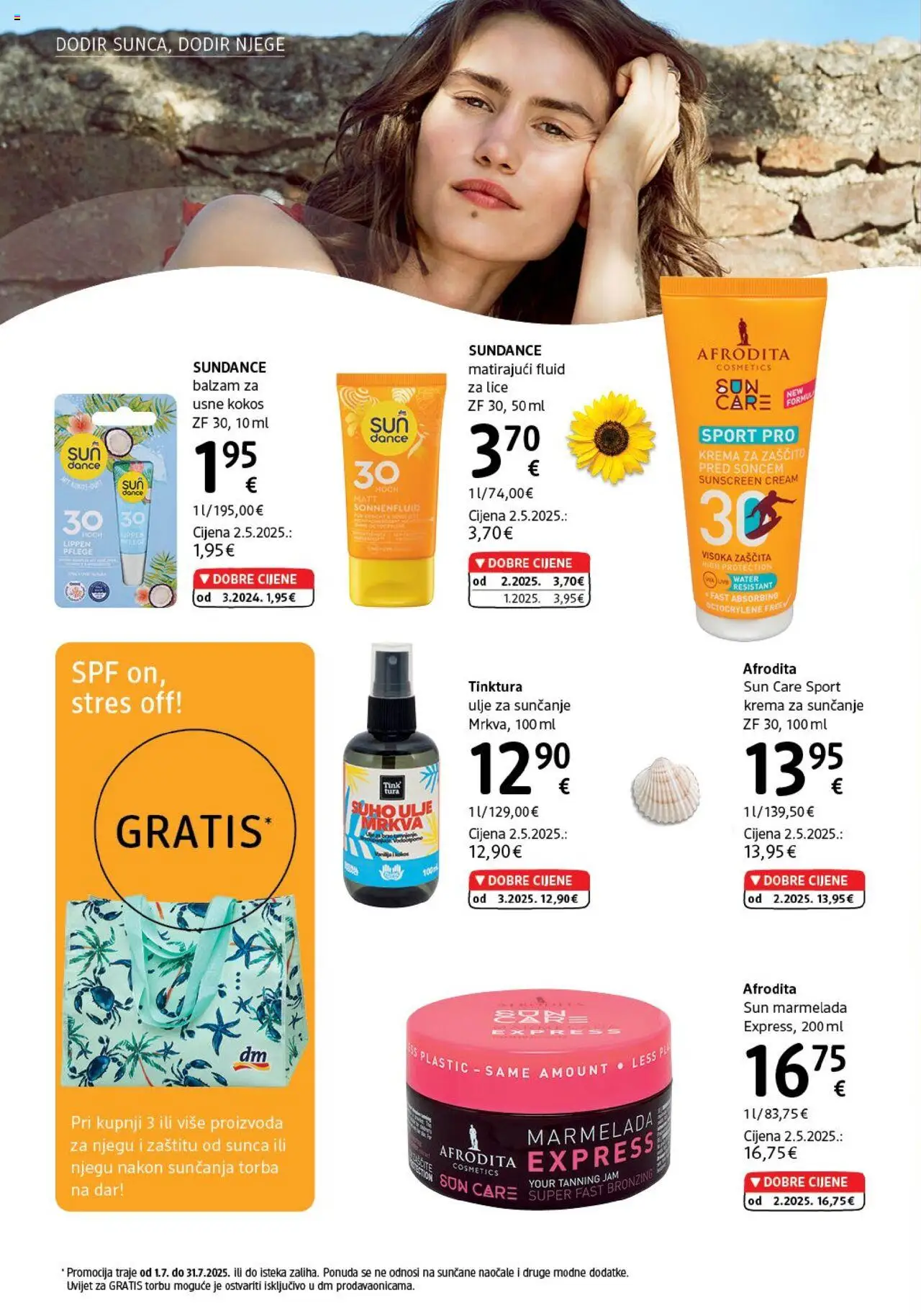 DM katalog | vrijedi od 01.07.2025 | Stranica: 4 | Proizvodi: Marmelada, Krema za sunčanje, Naočale, Torba