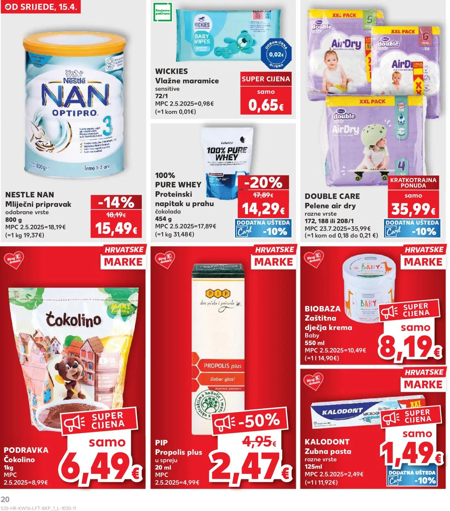 Kaufland katalog | vrijedi od 15.04.2026 | Stranica: 20 | Proizvodi: Čokolada, Podravka, Krema, Pasta