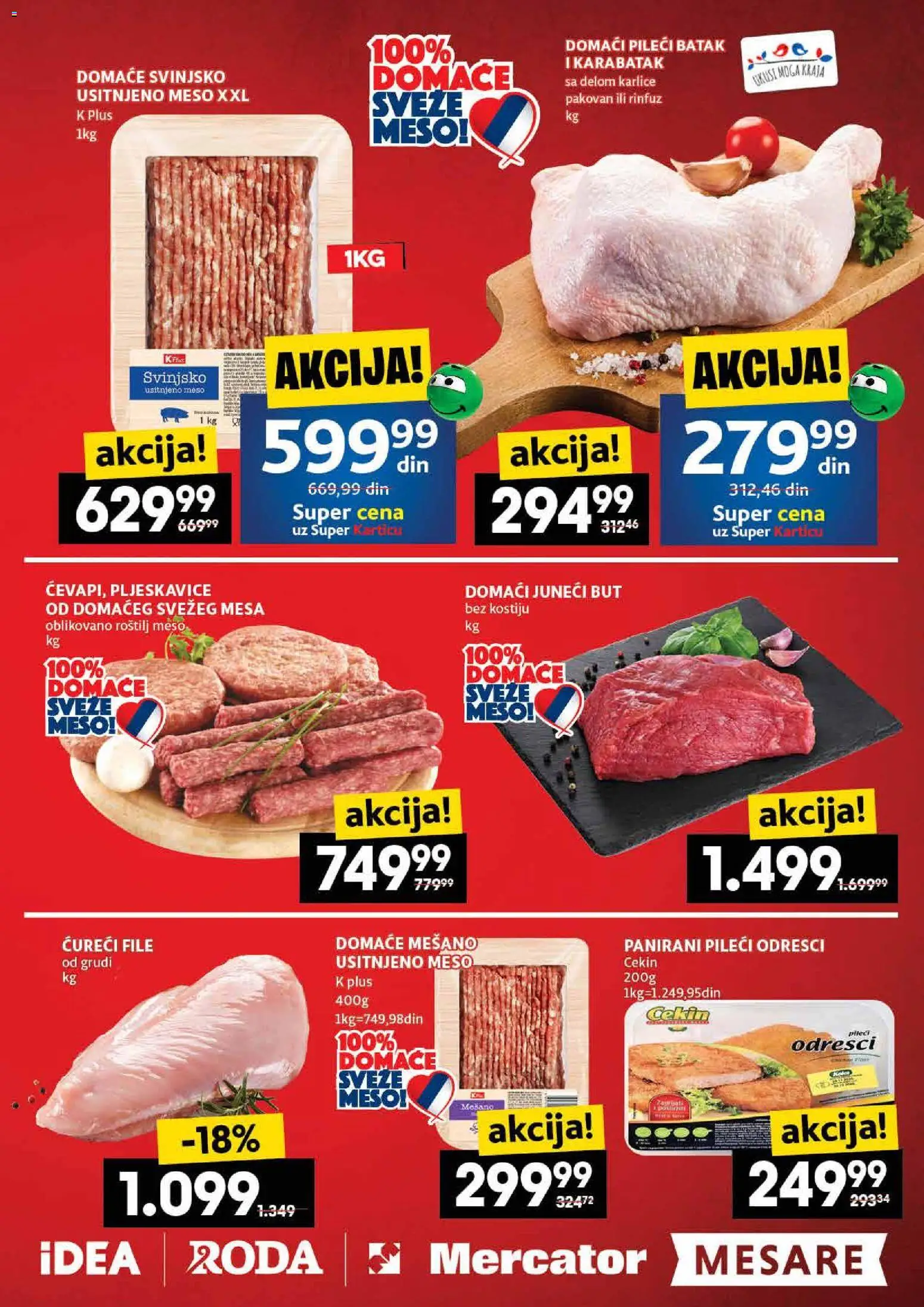Roda katalog - važi od 20.11.2025 | Strana: 5 | Proizvode: Pljeskavice, Ćureći file, Pileći batak, Roštilj meso