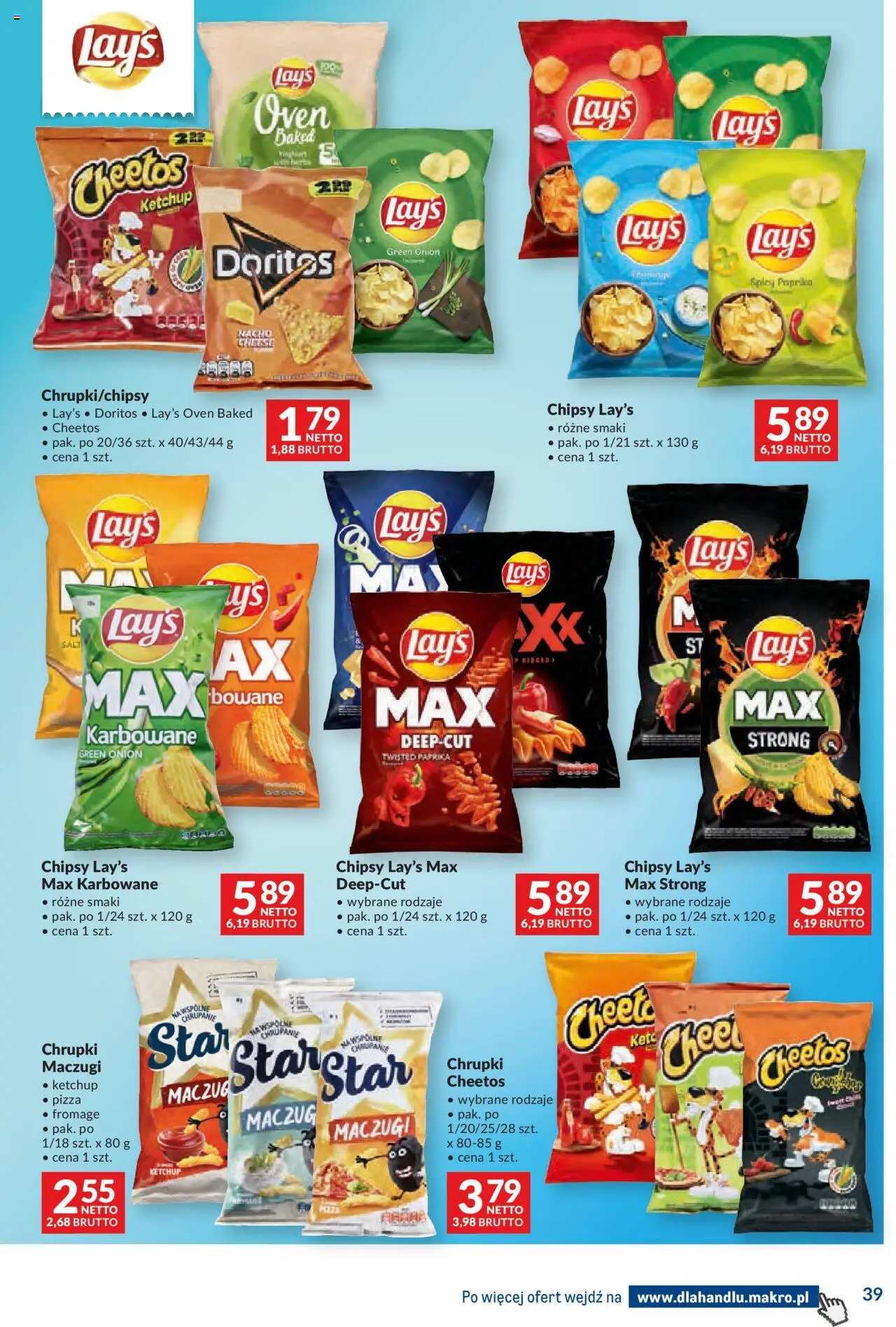 Makro Gazetka - Dystrybucja do sklepów od 16.09.2025 | Strona: 39 | Produkty: Chipsy, Ketchup, Chrupki, Pizza