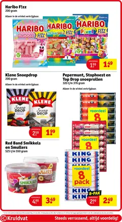Pepermunt, Stophoest en Top Drop snoeprollen, 320 t/m 376 gram. Pepermunt, Stophoest en Top Drop snoeprollen. - Voorbeeld van een folder van Kruidvat, geldig van 18.11.2025 | Pagina: 97 | Producten: Snoep, Kan, Pepermunt