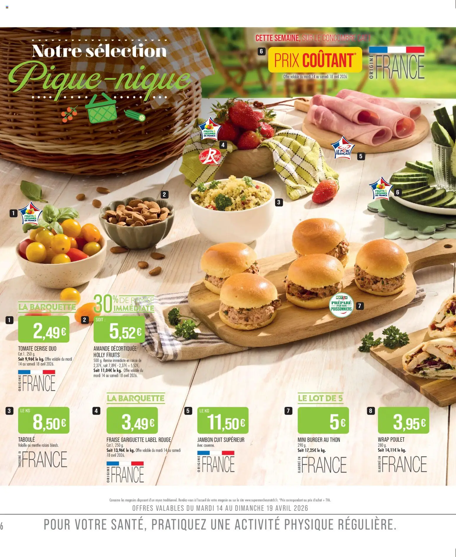 {H1} | Page: 6 | Produits: Amande, Menthe, Thon, Jambon