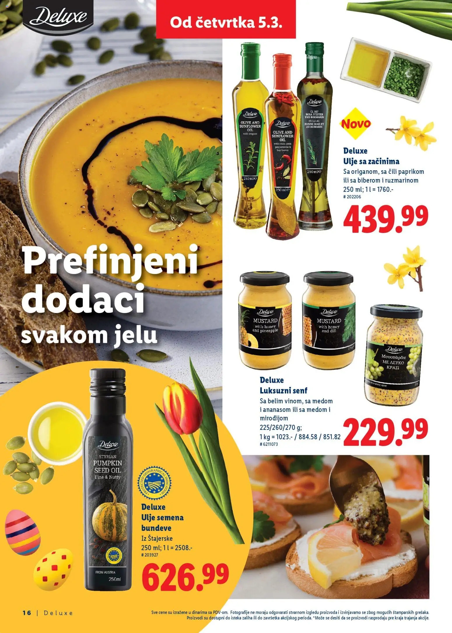 Lidl katalog - važi od 05.03.2026 | Strana: 16 | Proizvode: Senf, Ulje