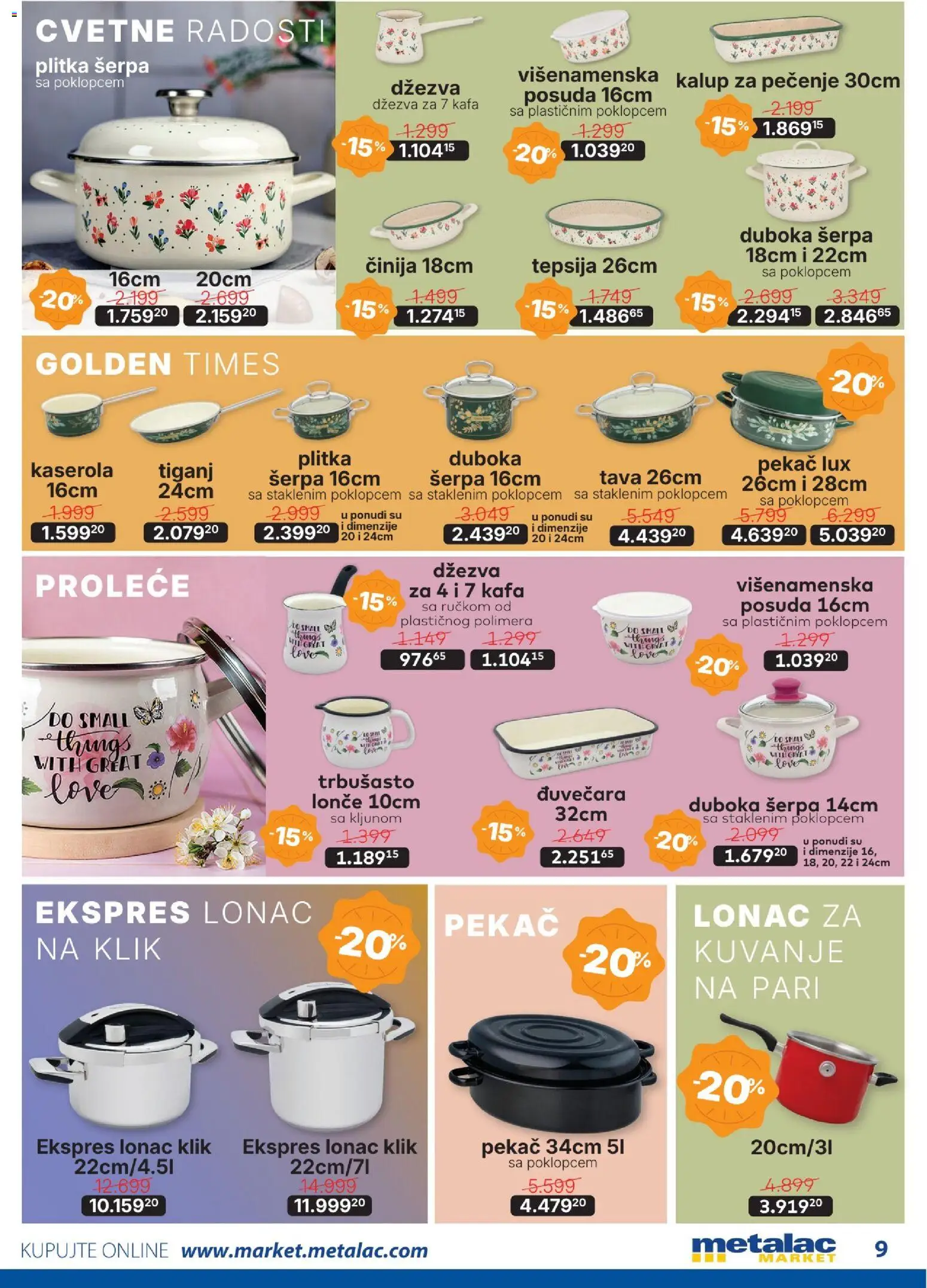 Metalac Market katalog - važi od 01.03.2026 | Strana: 9 | Proizvode: Džezva, Kafa, Tiganj, Pekač