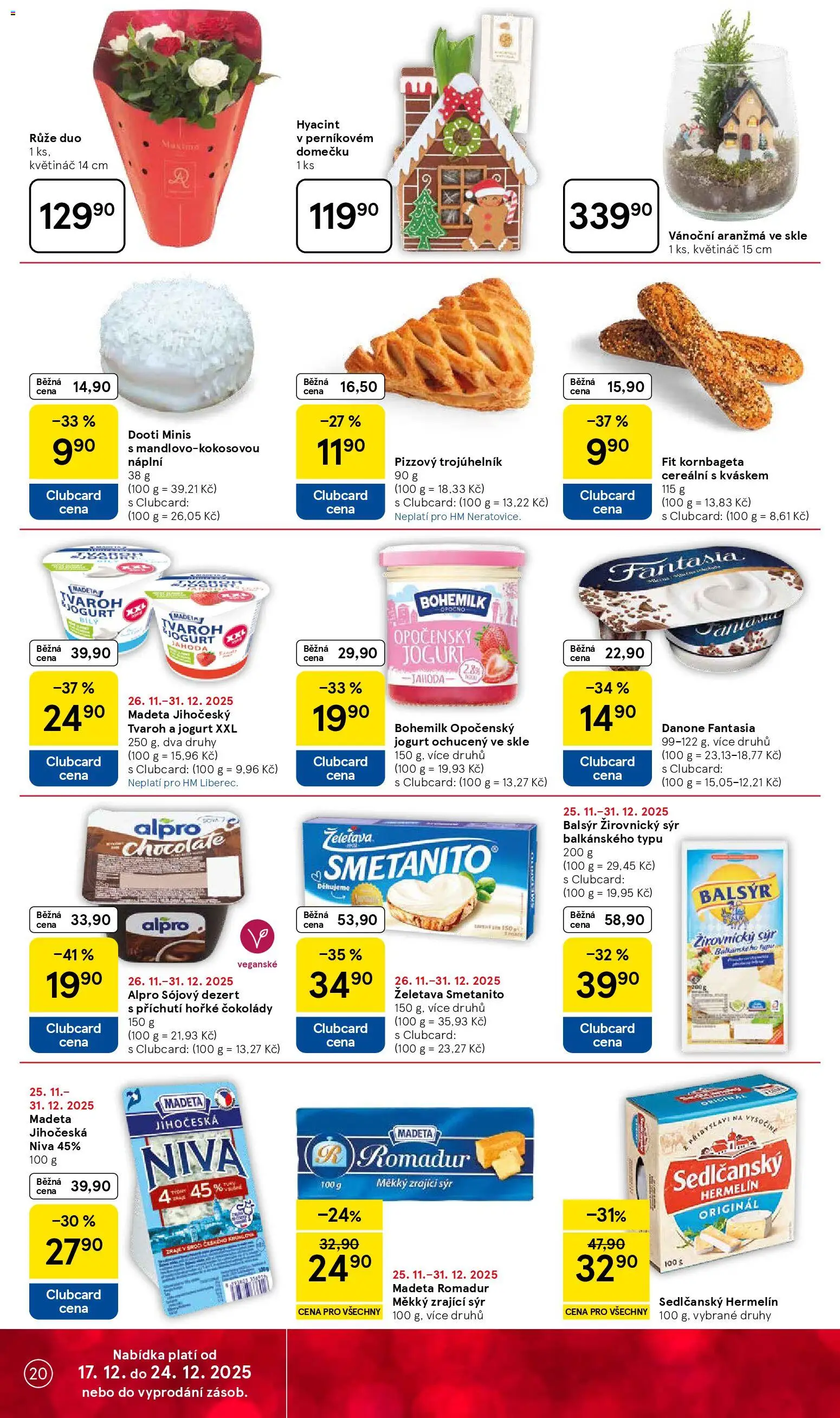 Tesco leták - Hypermarket od 17.12.2025 | Strana: 20 | Produkty: Opočenský jogurt, Pizza, Zrající sýr, Alpro