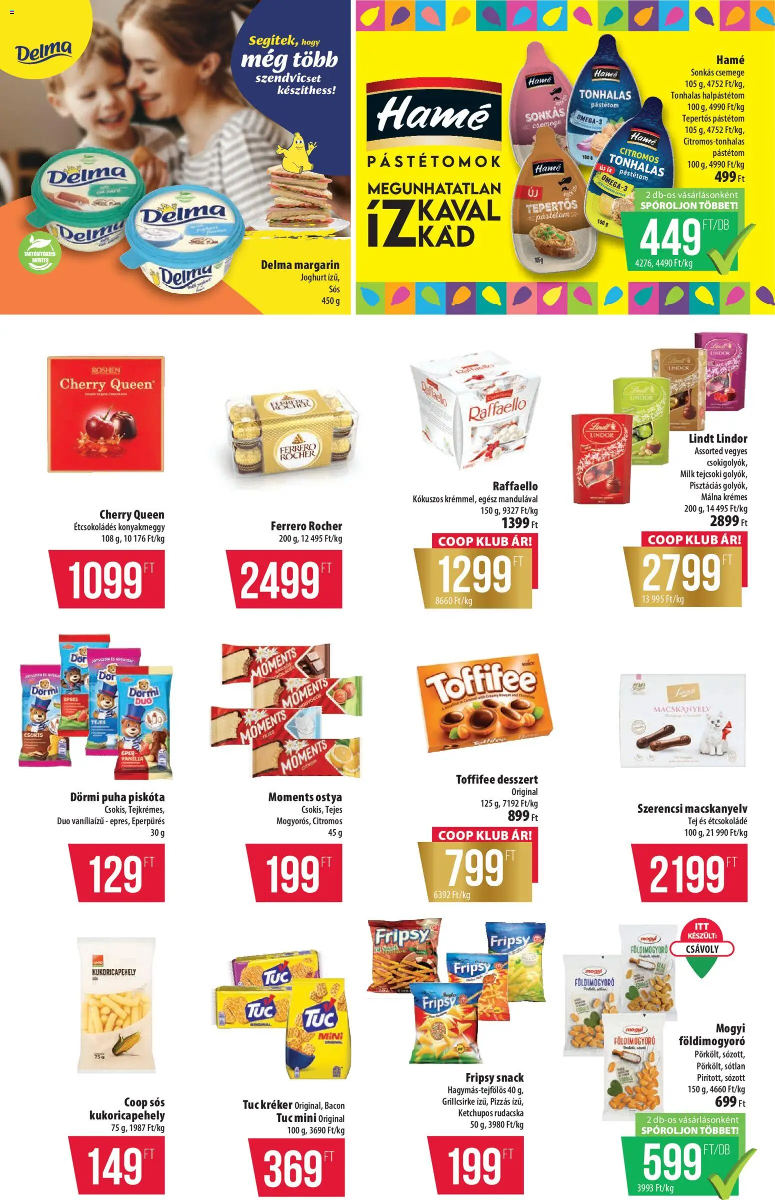 COOP akciós ujság - amely érvényes a következő dátumtól: 05.03.2026 | Oldal: 9 | Termékek: Ferrero rocher, Étcsokoládé, Eper, Földimogyoró