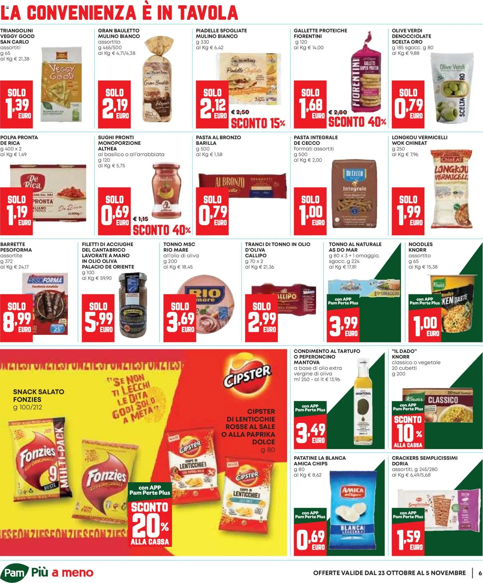 Volantino Panorama del 23.10.2025 | Pagina: 6 | Prodotti: Patatine, Sale, Olio, Crackers