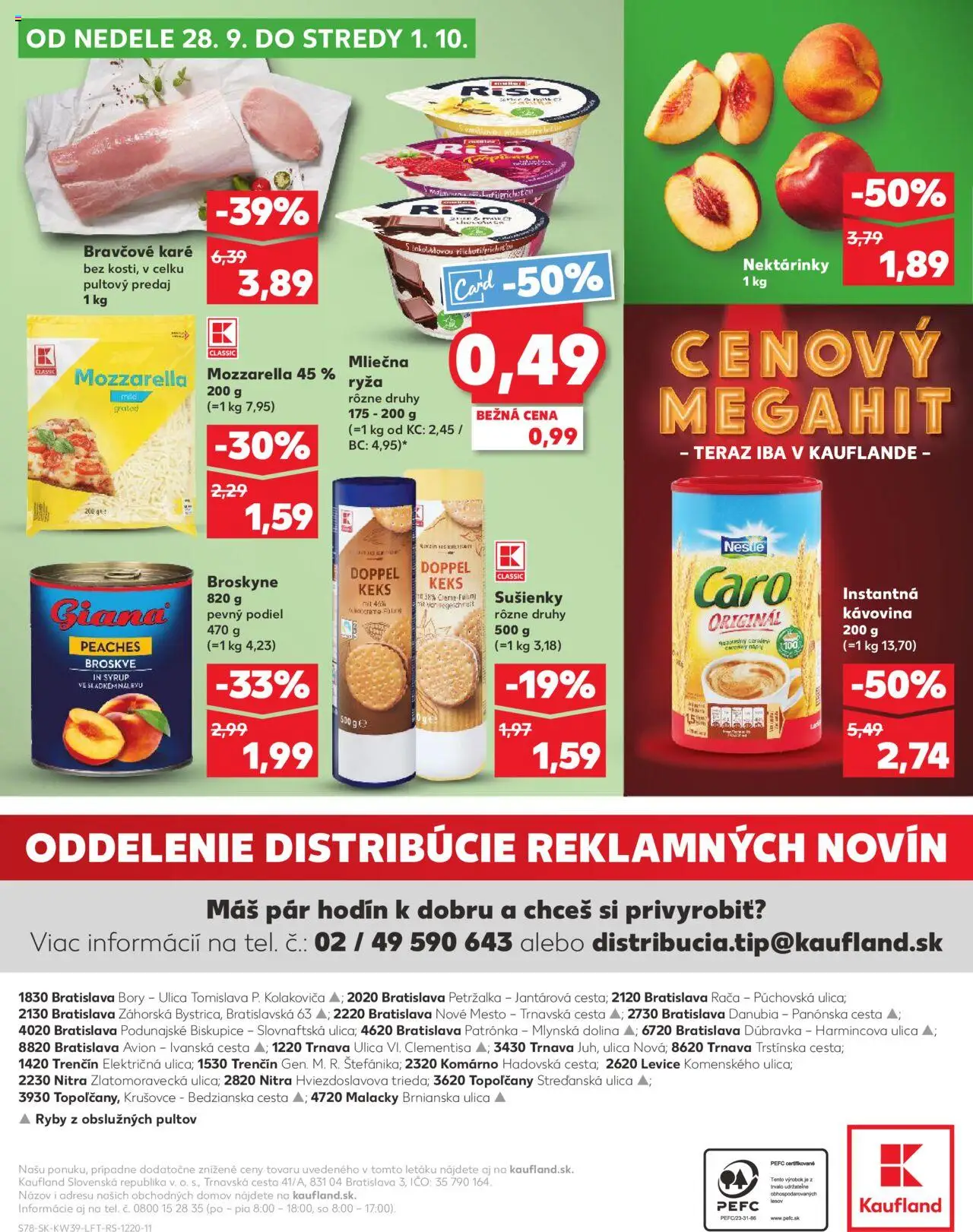 Nové Kaufland akcie – leták je platný od 25.09.2025 | Strana: 78 | Produkty: Ryža, Ryby, Mozzarella, Broskyne