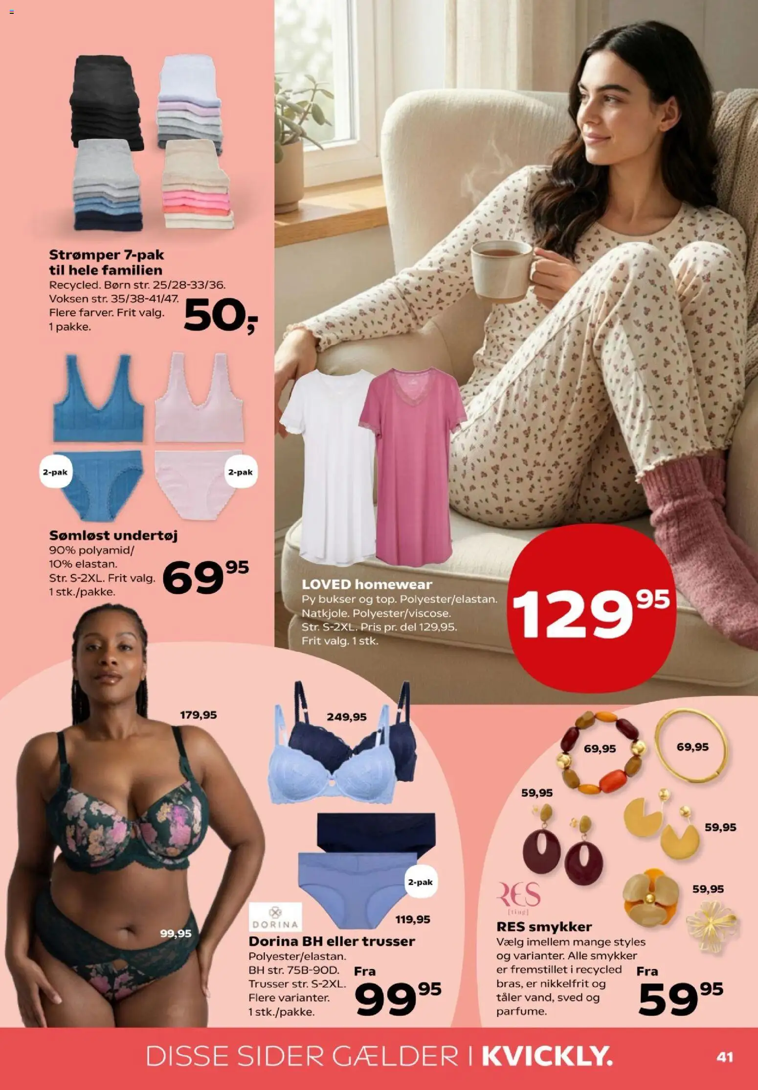 Kvickly tilbudsavis – gyldig fra 06.03.2026 | Side: 42 | Produkter: Bukser, Undertøj, Trusser, Strømper