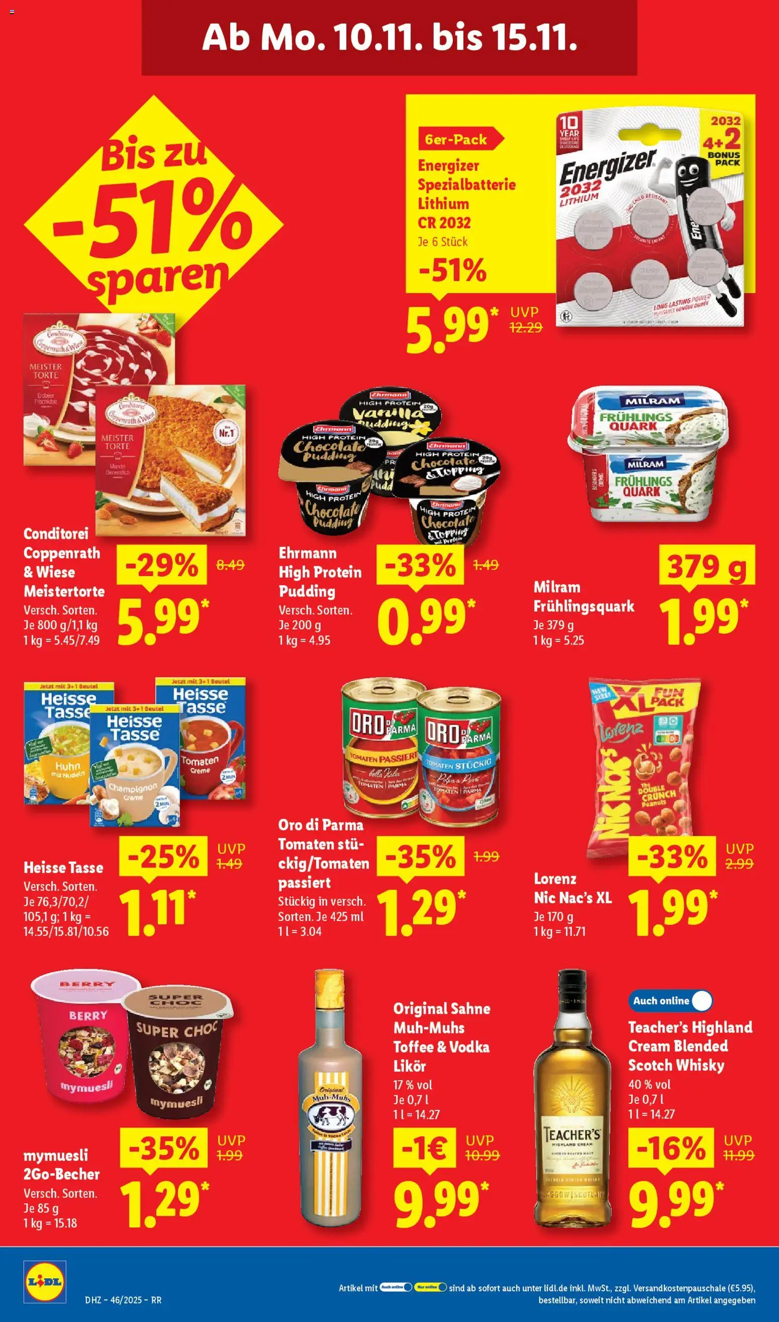 Lidl Prospekt Bestwig – gültig ab 10.11.2025 | Seite: 26 | Produkte: Likör, Tomaten, Pudding, Oro di parma