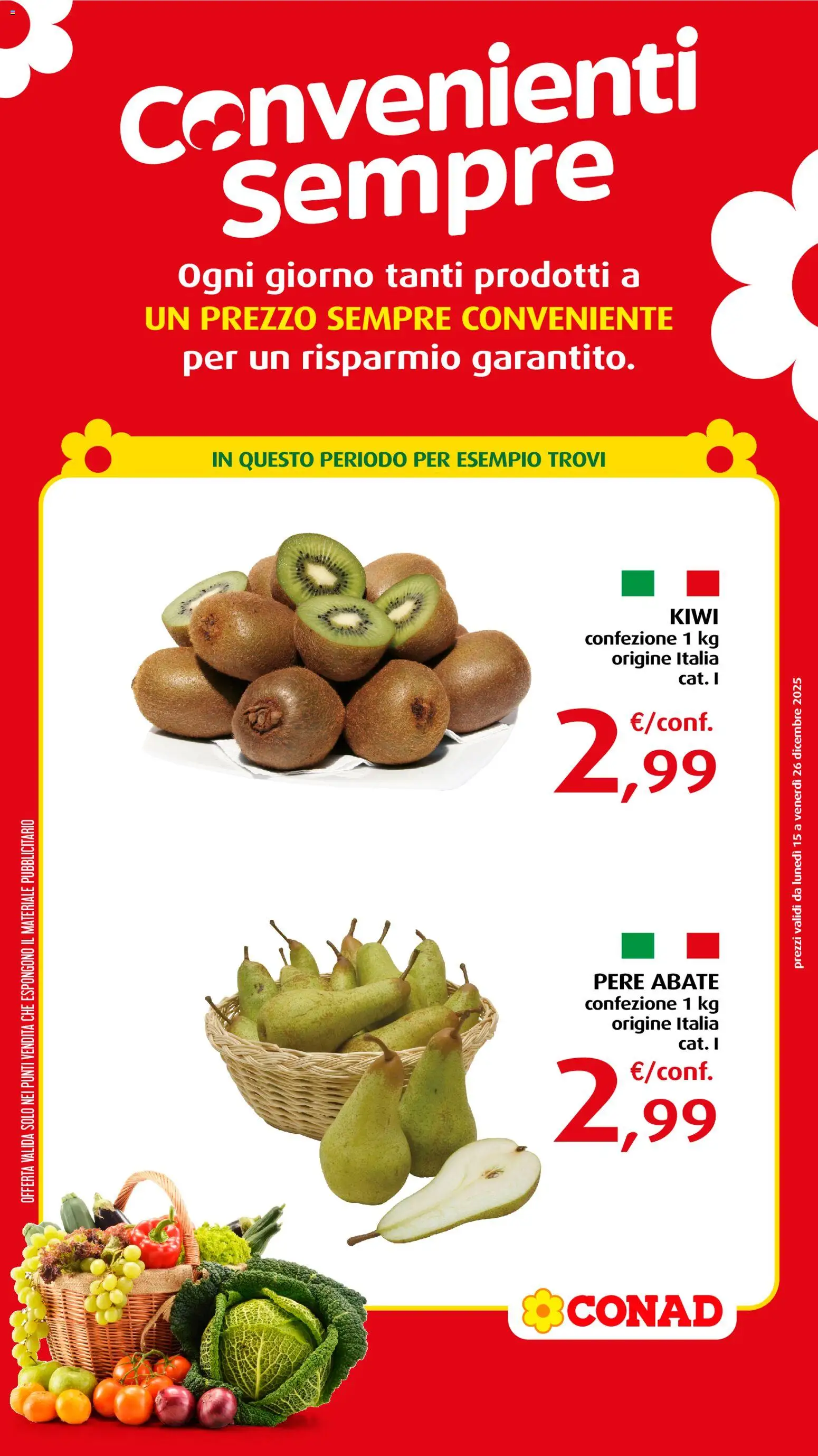 Volantino Conad del 15.12.2025 | Pagina: 1 | Prodotti: Kiwi