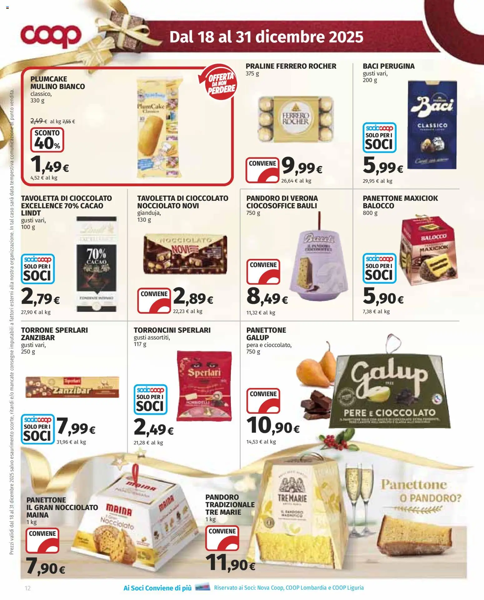 Volantino COOP del 18.12.2025 | Pagina: 12 | Prodotti: Cioccolato, Panettone, Plumcake, Cacao