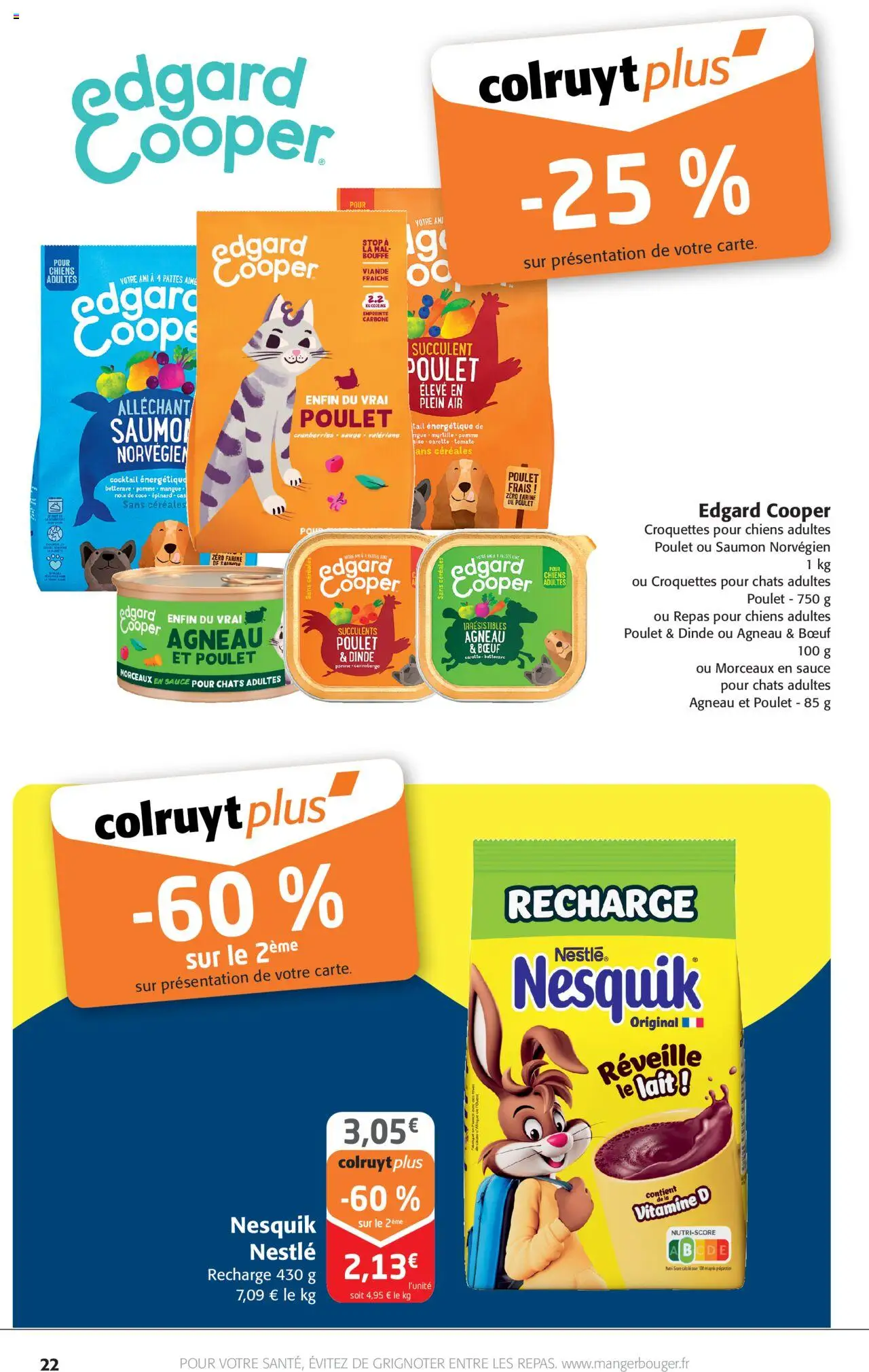  | Page: 22 | Produits: Farine, Lait, Viande, Croquettes pour chiens