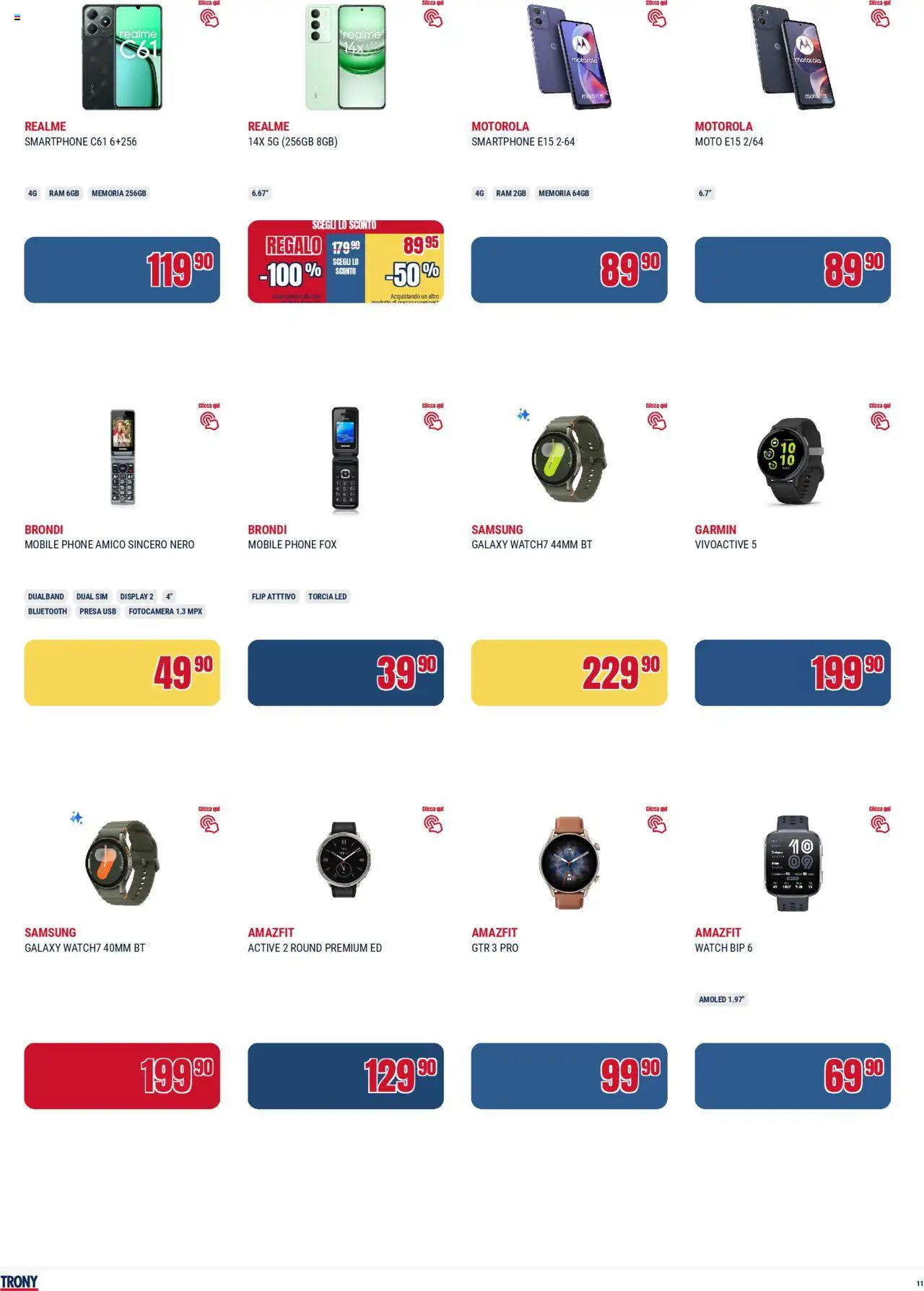Volantino Trony del 03.07.2025 | Pagina: 11 | Prodotti: Mobile, Torcia, Smartphone, Presa