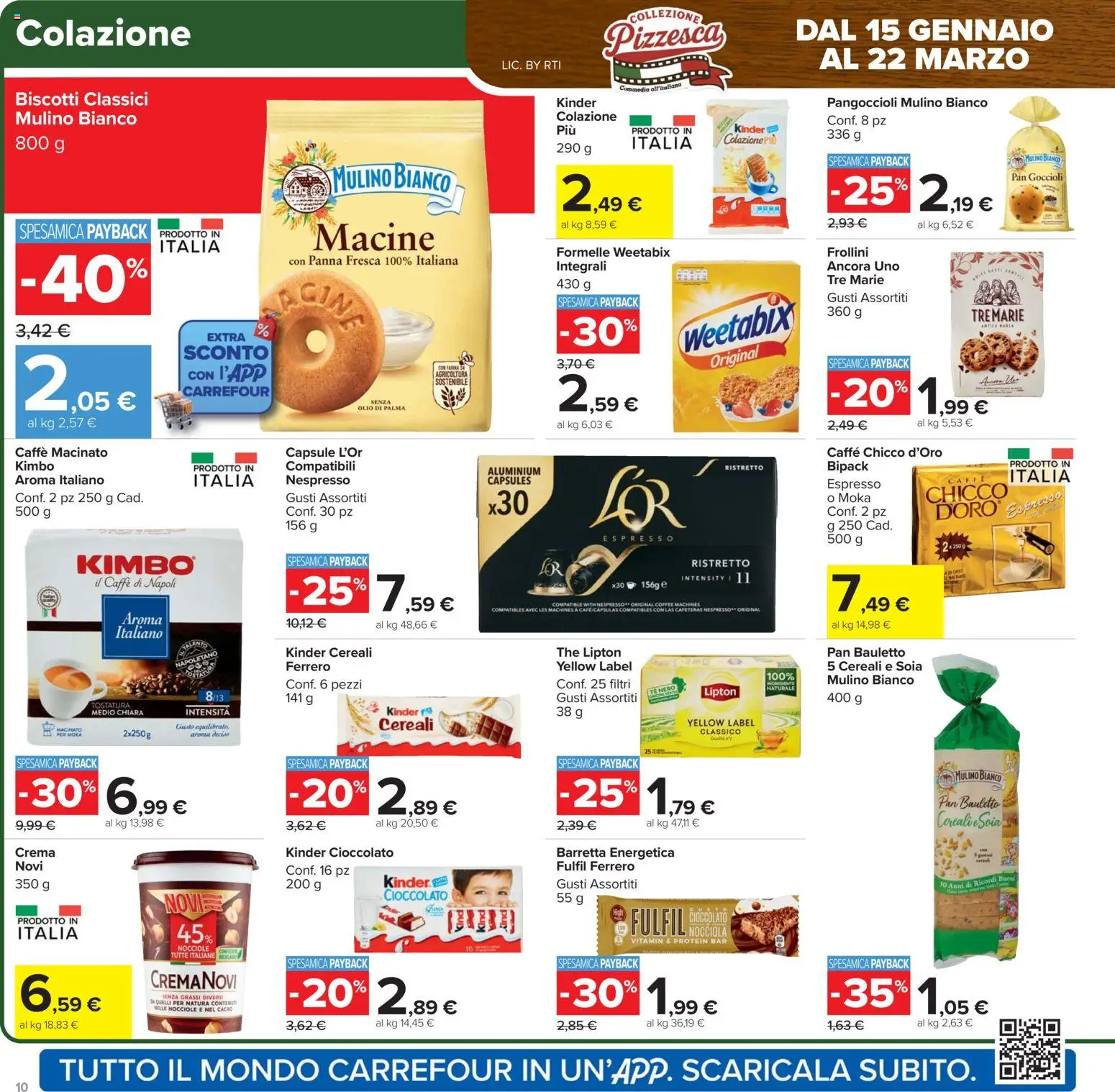 Volantino Carrefour del 17.02.2026 | Pagina: 10 | Prodotti: Cioccolato, Farina, The, Barretta