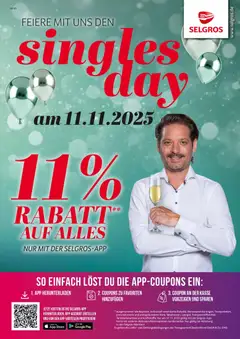 Selgros Singles Day ab 11.11.2025 gültig