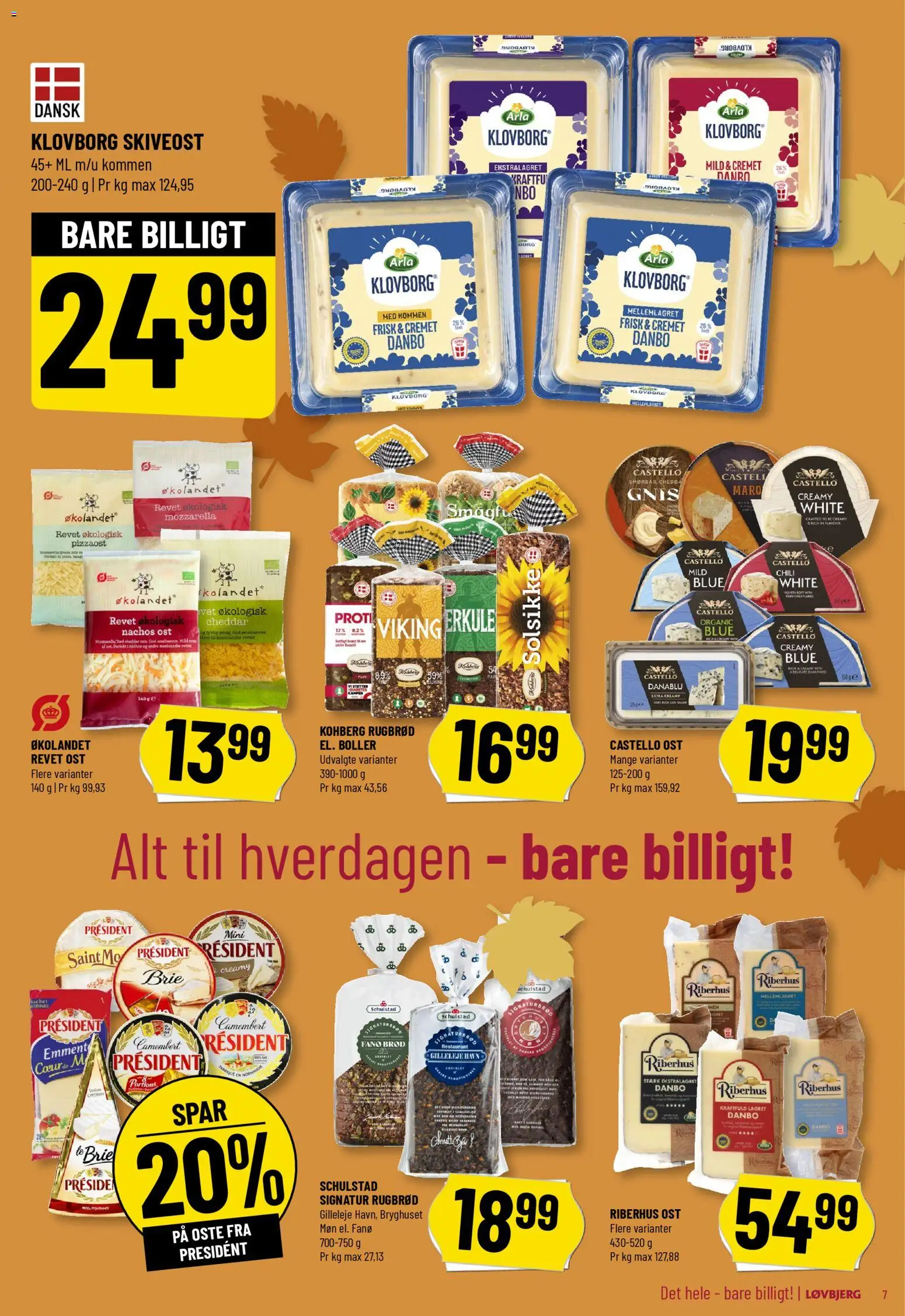 Løvbjerg tilbudsavis – gyldig fra 24.10.2025 | Side: 7 | Produkter: Cheddar, Rugbrød, Mozzarella, Bad
