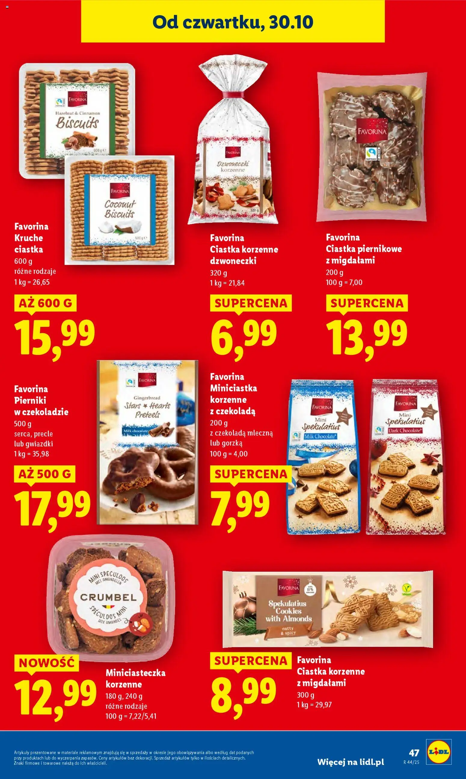 Lidl Gazetka od 30.10.2025 | Strona: 49 | Produkty: Pierniki, Czekolada mleczna, Ciastka korzenne, Ciastka