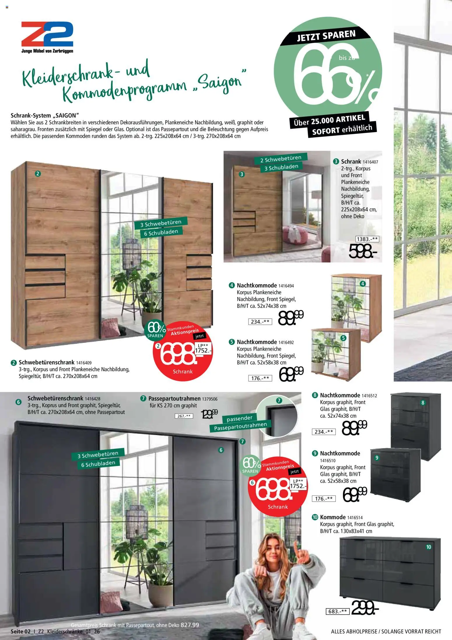 Zurbrüggen Prospekt 	 – gültig ab 24.01.2026 | Seite: 2 | Produkte: Kleiderschrank, Kommode, Schrank, Spiegel