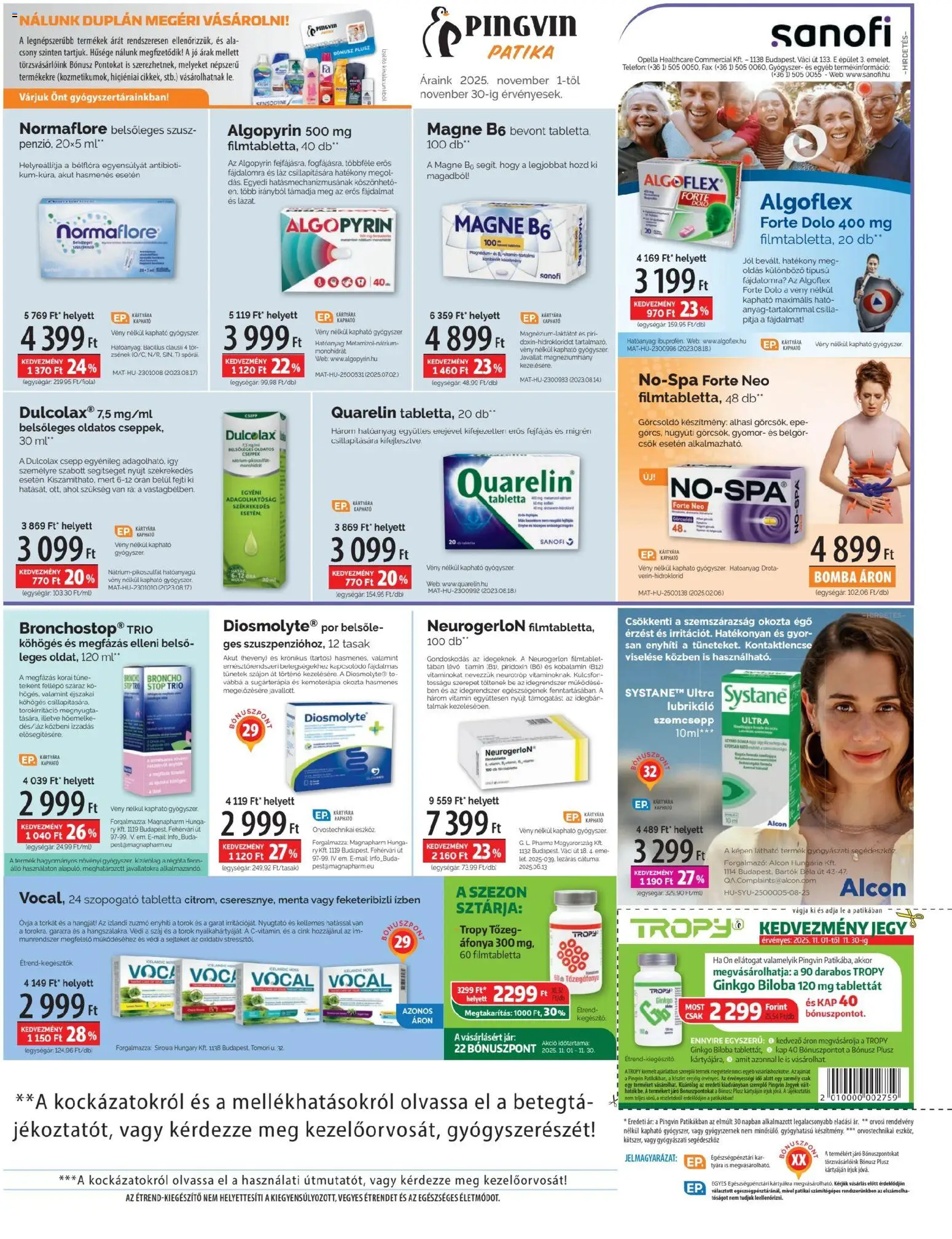 Pingvin Patika akciós ujság - amely érvényes a következő dátumtól: 01.11.2025 | Oldal: 3 | Termékek: Áfonya, Ginkgo biloba, Fellépő