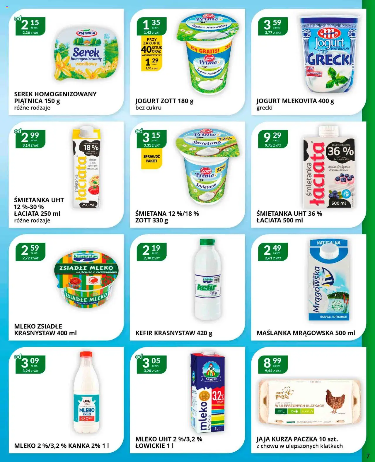 Eurocash Gazetka od 22.09.2025 | Strona: 7 | Produkty: Ubrania, Kefir, Serek homogenizowany, Serek