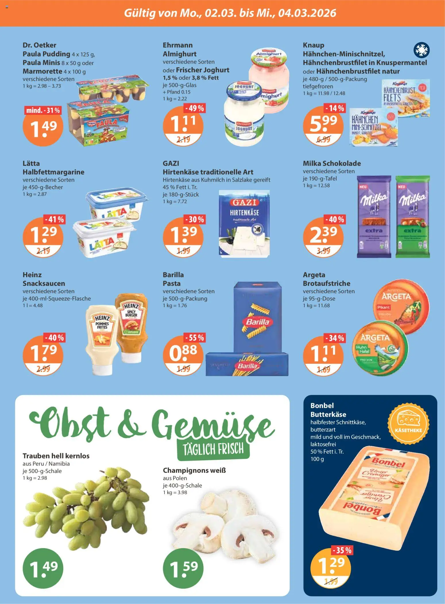 V-Markt - München – gültig ab 26.02.2026 | Seite: 23 | Produkte: Milka schokolade, Burger, Pommes frites, Pudding