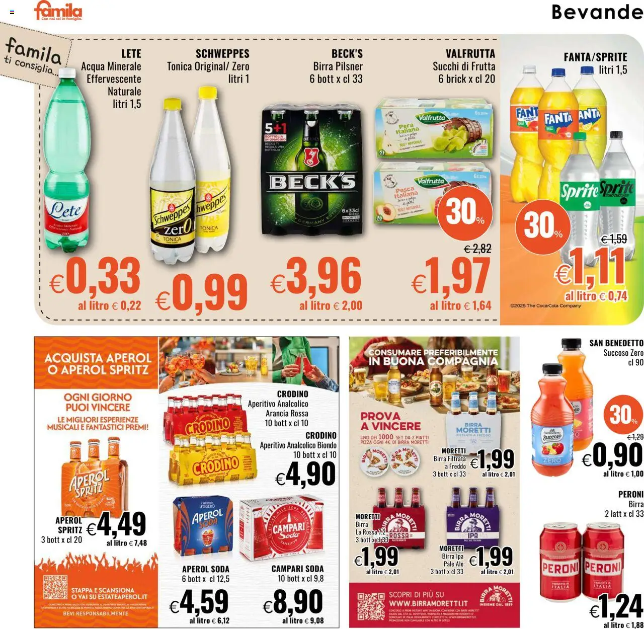 Volantino Famila del 18.09.2025 | Pagina: 16 | Prodotti: The, Fanta, Arancia, Acqua minerale
