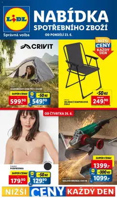 Lidl leták - Spotřební zboží od 23.06.2025 | Strana: 1 | Produkty: Podprsenka, Parkside, Židle, Úhlová bruska